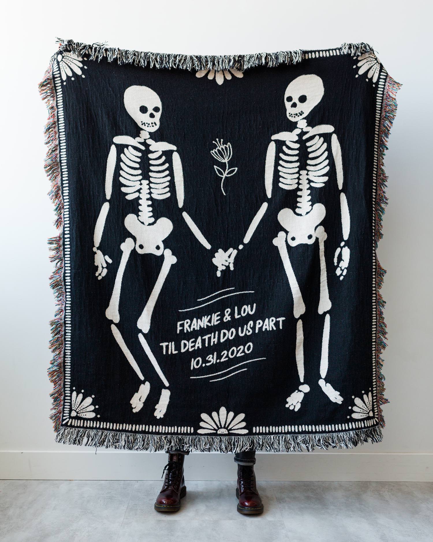 ’Til Death Skeleton Couple Blanket