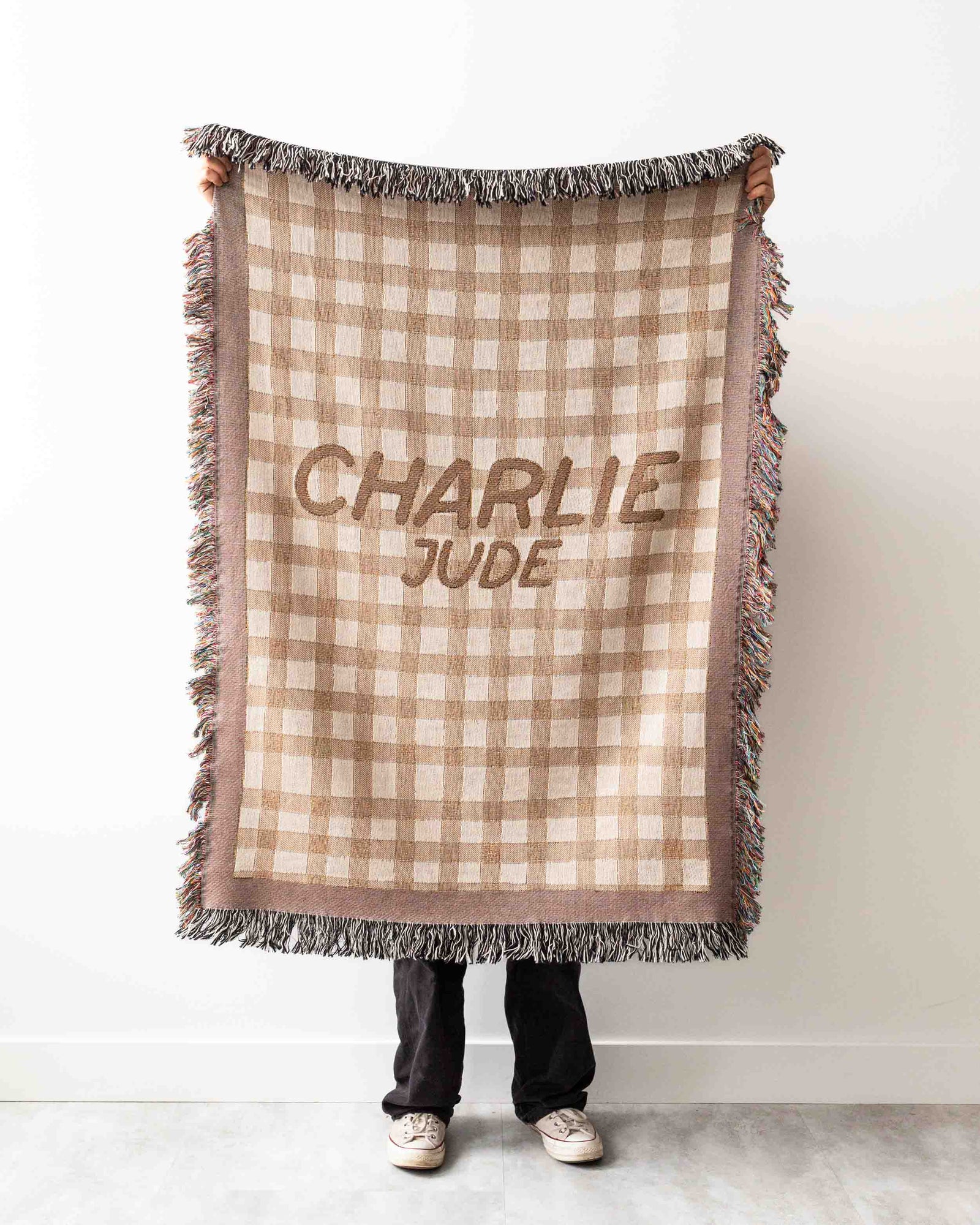 Plaid Personalized Name Blanket