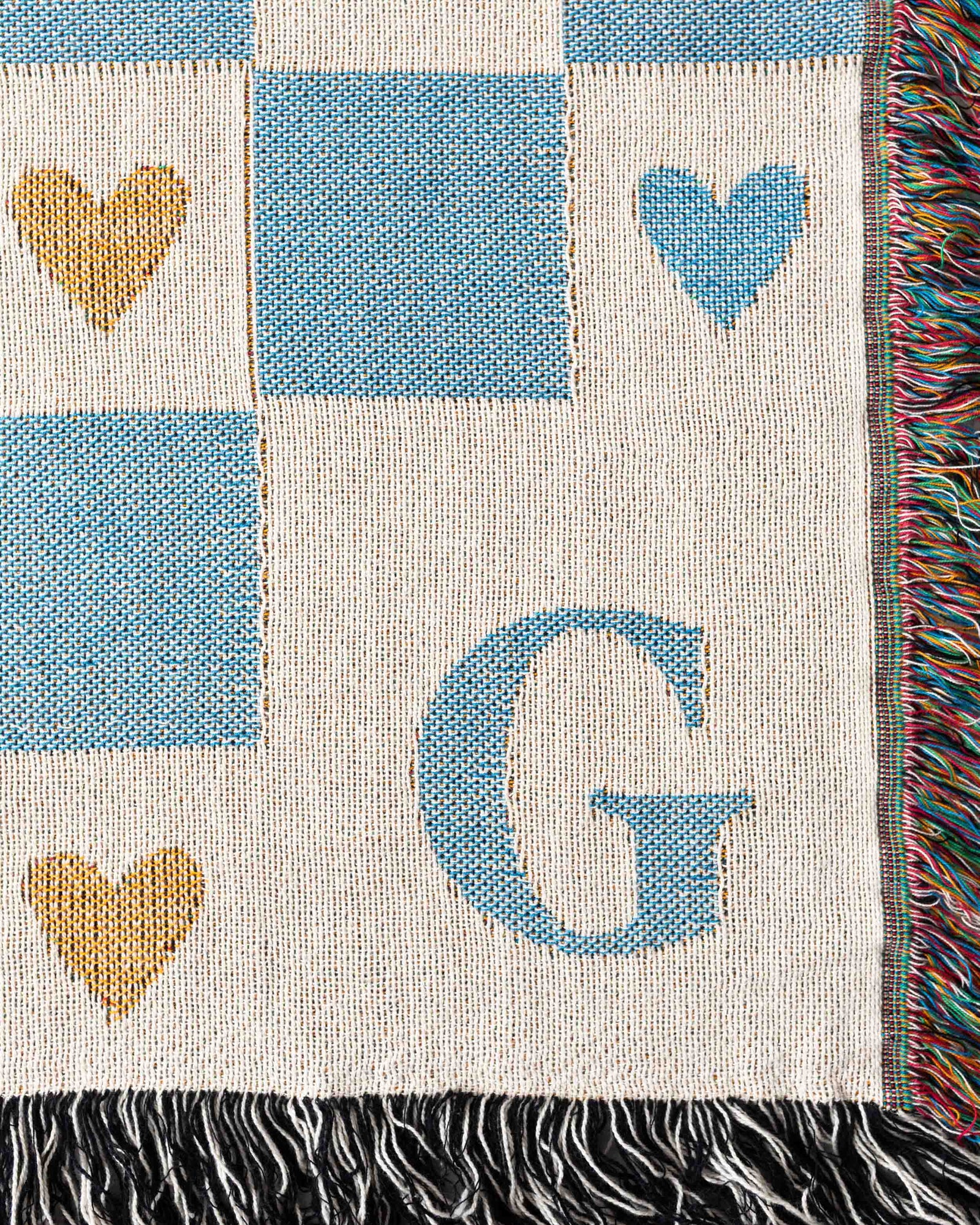 Initial & Hearts Blanket