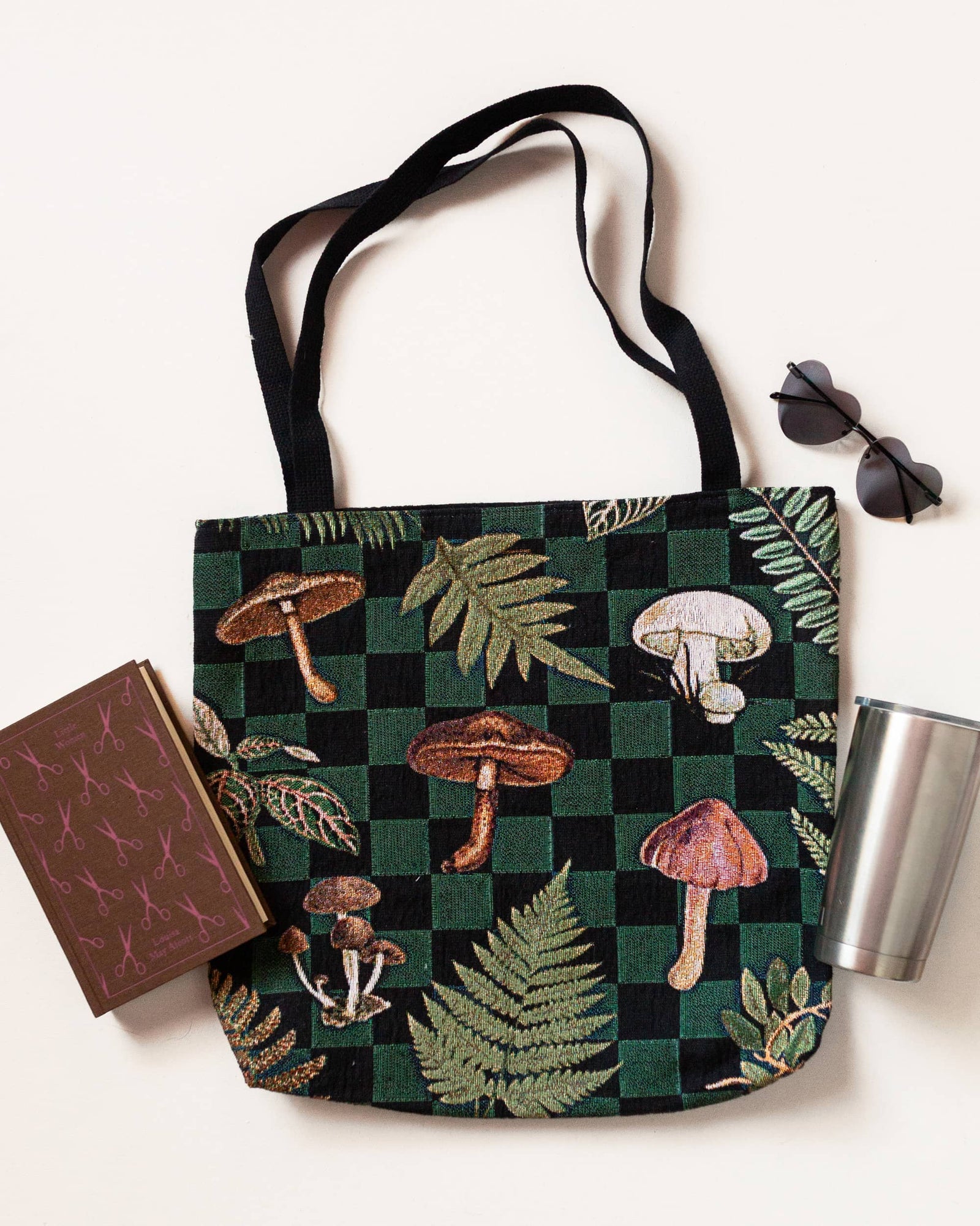 Mushroom Woven Tote Bag