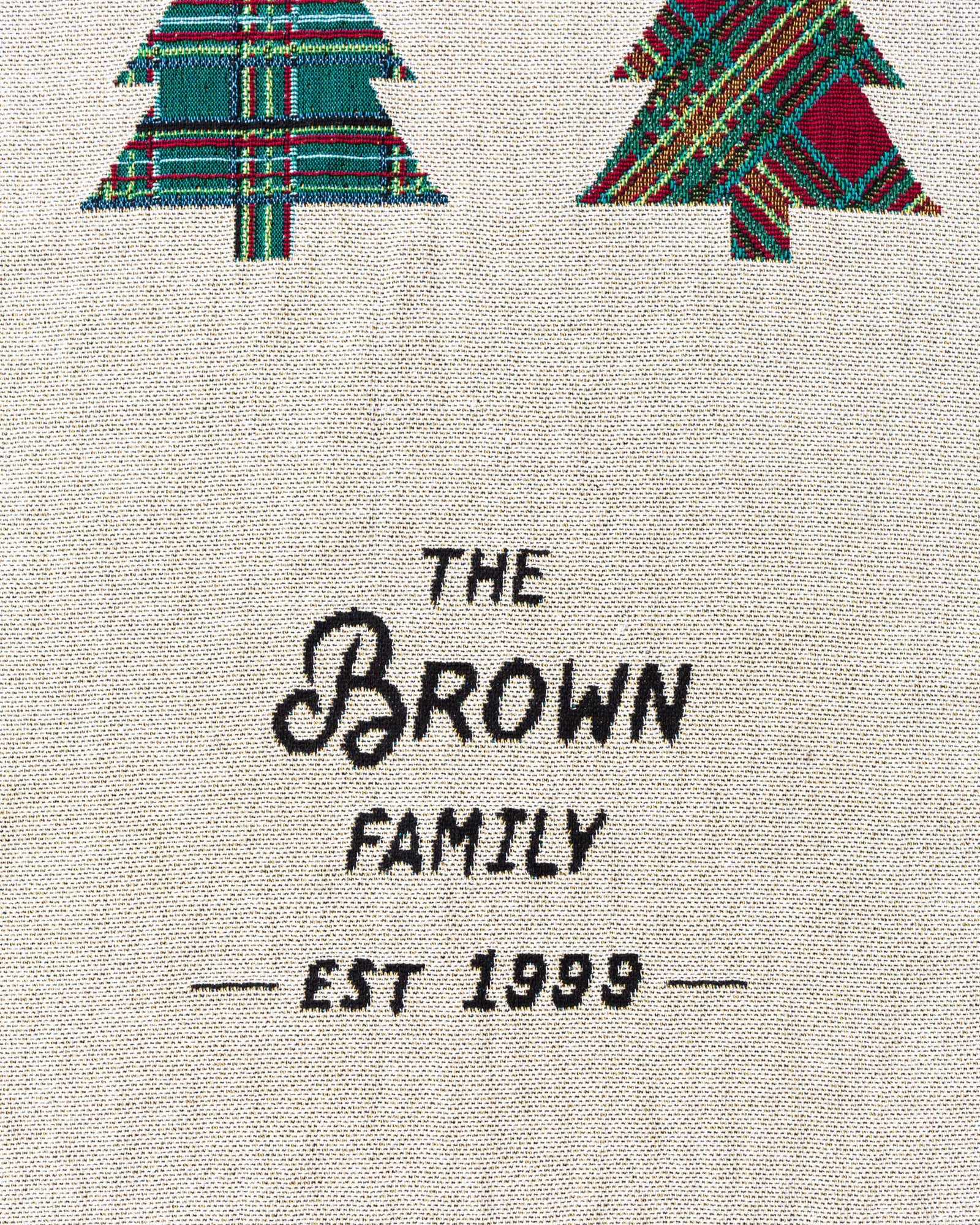 Personalized Plaid Christmas Tree Blanket