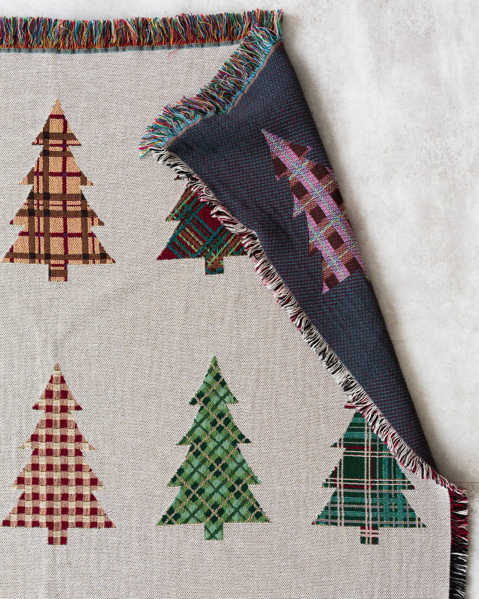 Personalized Plaid Christmas Tree Blanket