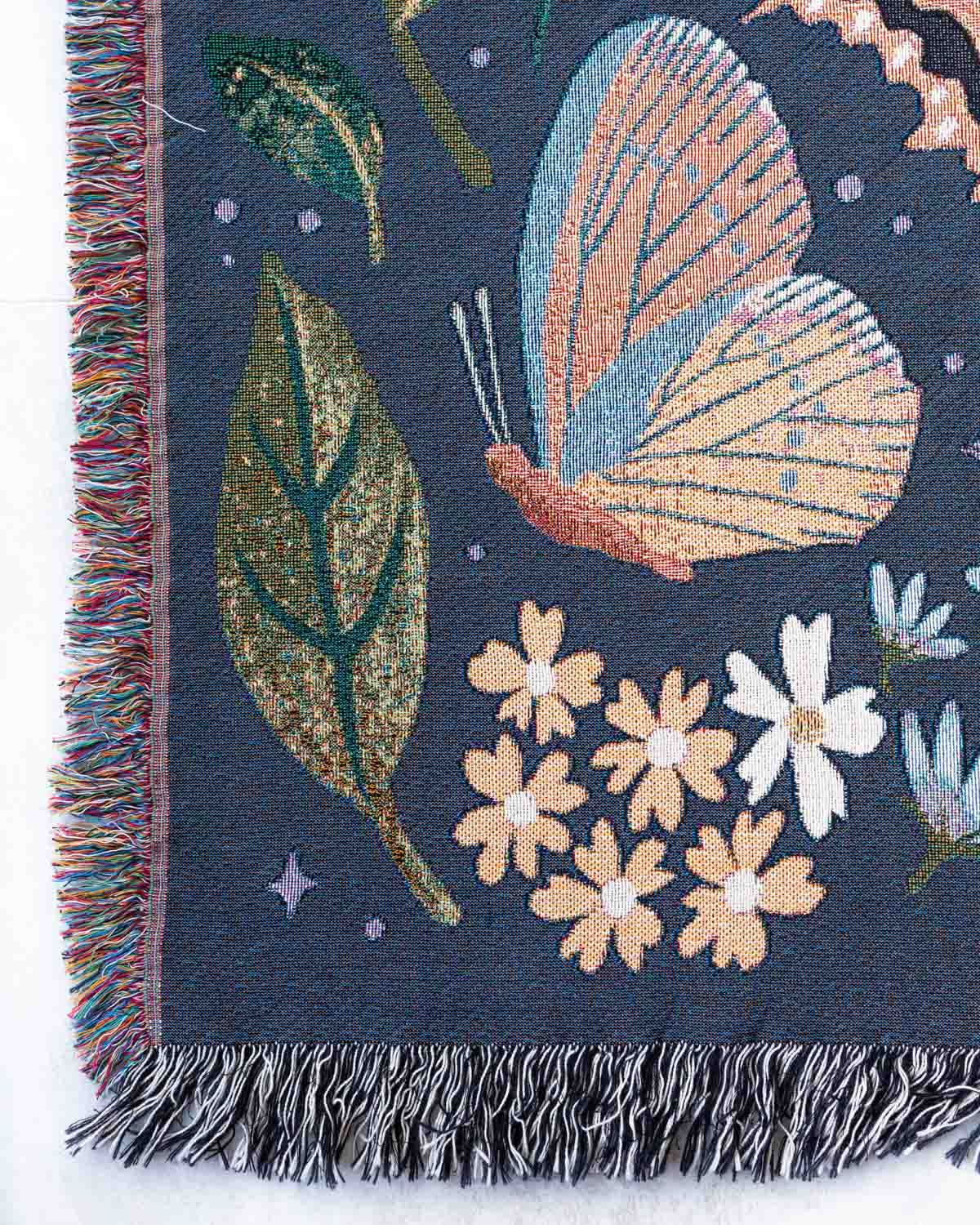 Butterflies Blanket (Navy)