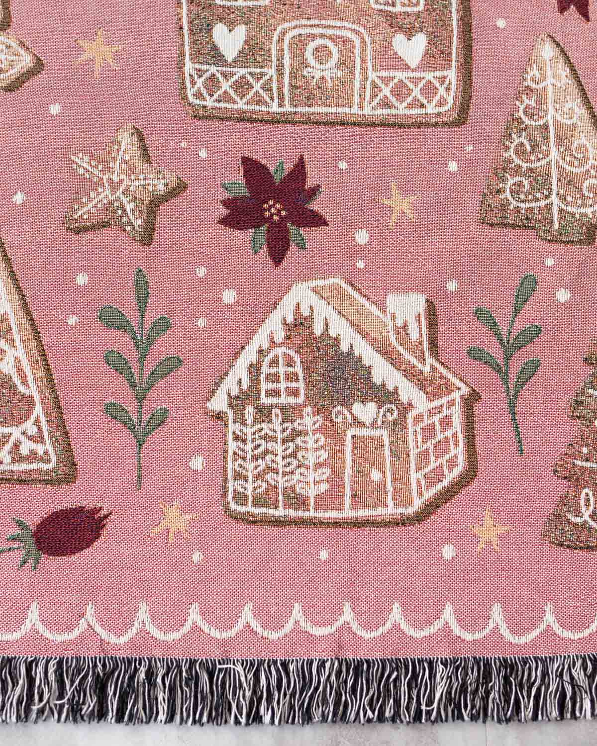 Gingerbread Throw Blanket (Pink)