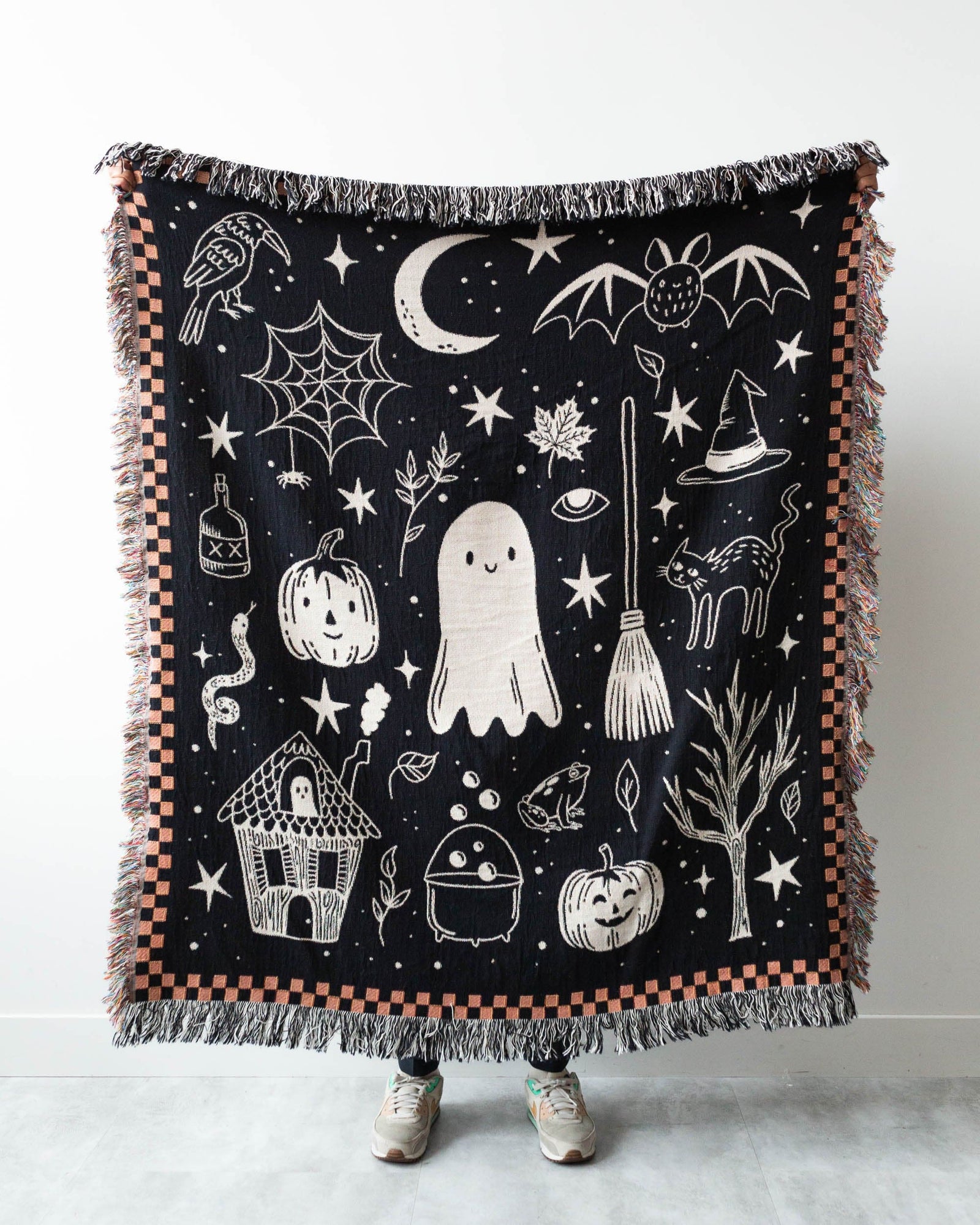Halloween Checker Throw Blanket
