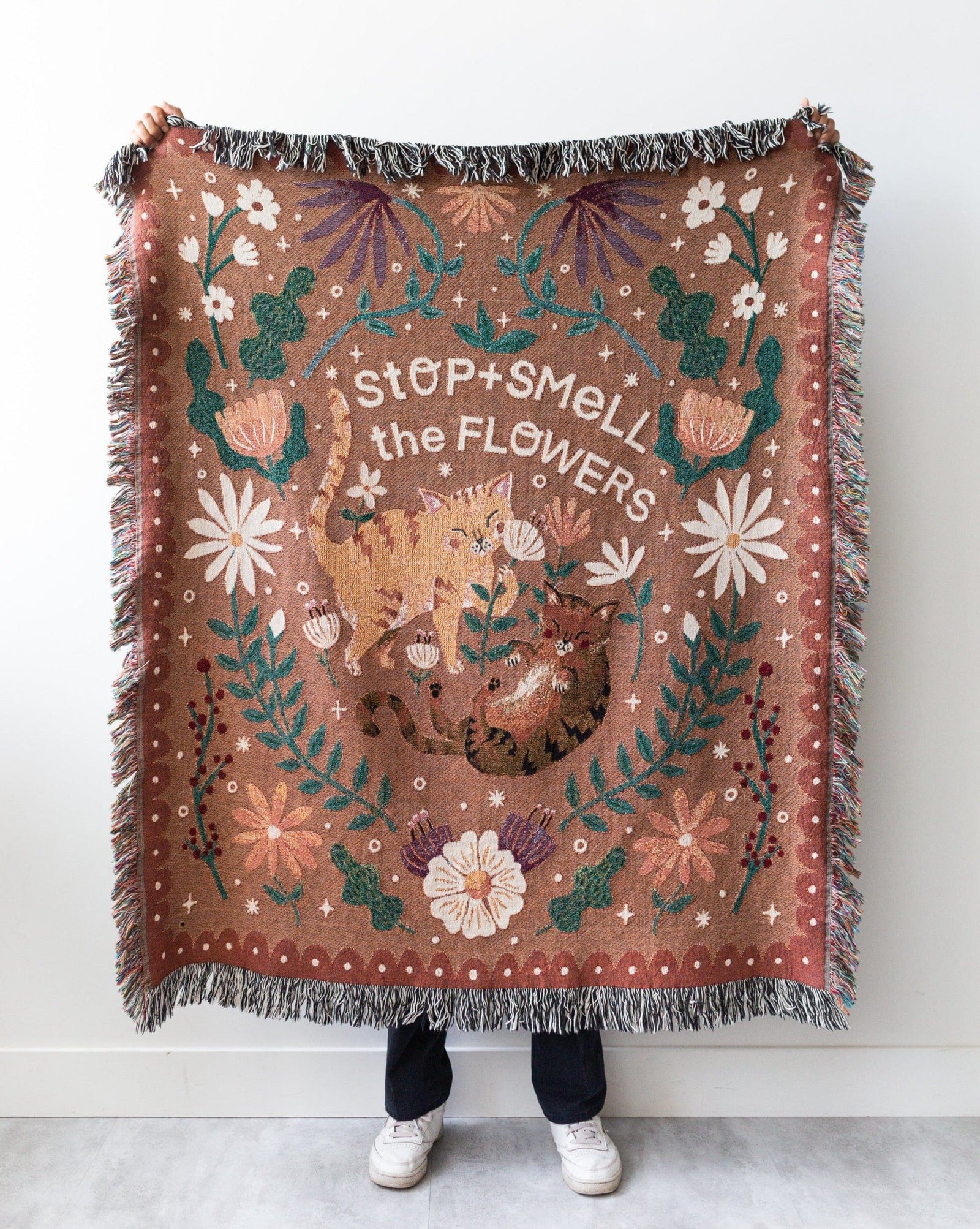 Stop and Smell the Flowers Cat Blanket