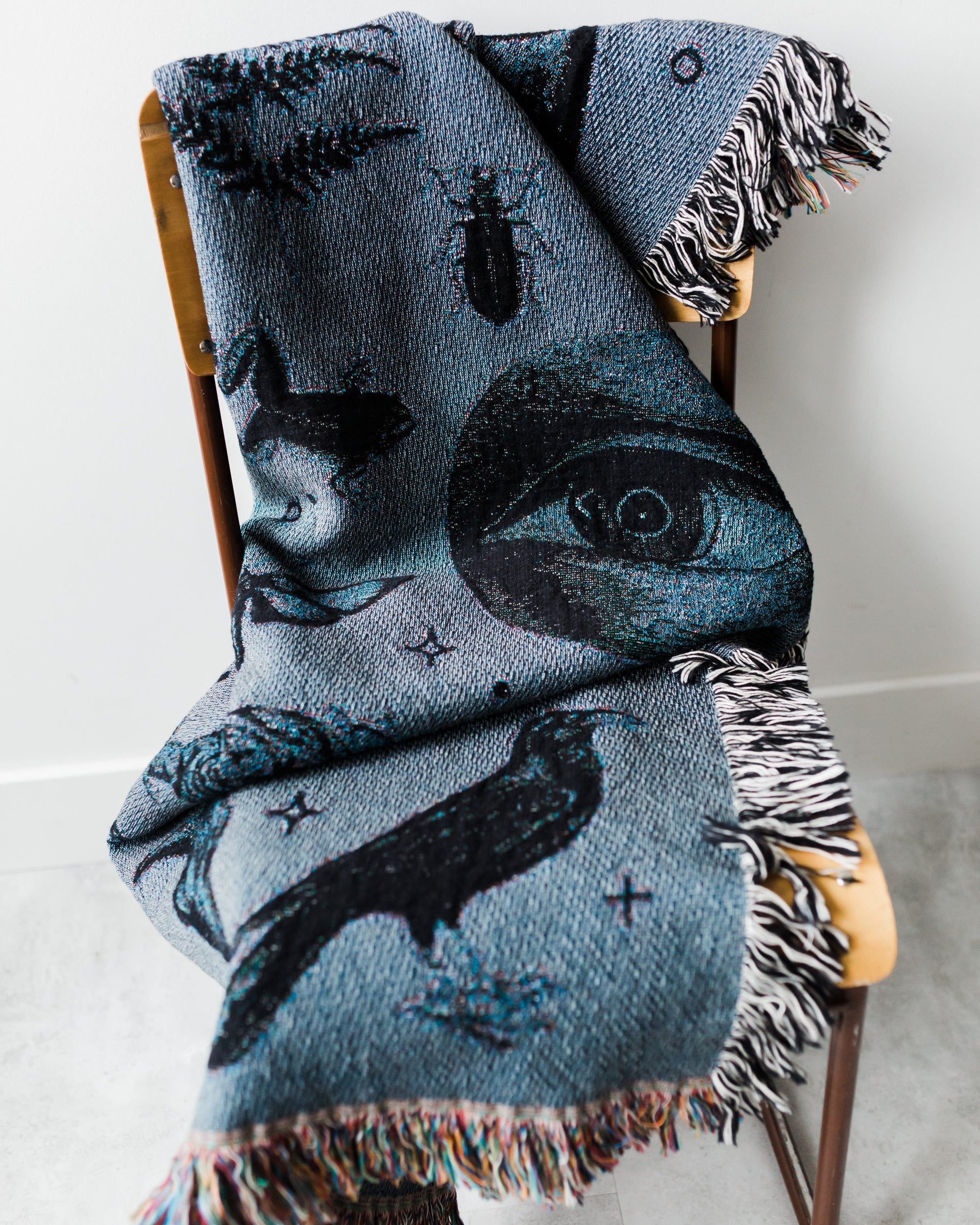 Witchy Things Blanket - Navy Blue