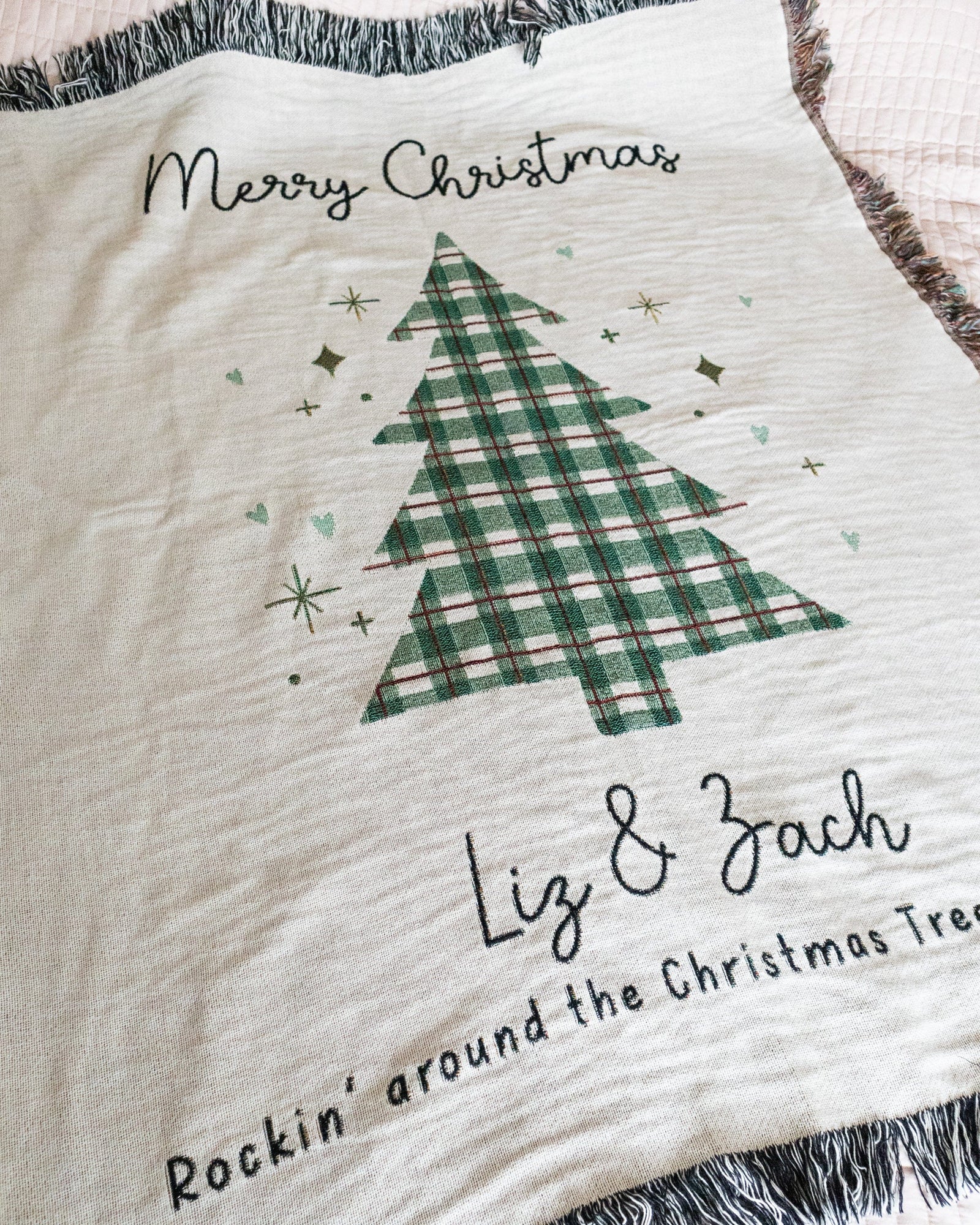 Personalized Plaid Tree Blanket