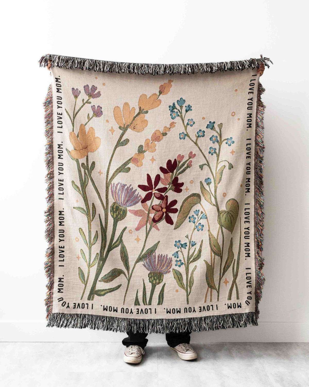 Floral Border Text Blanket