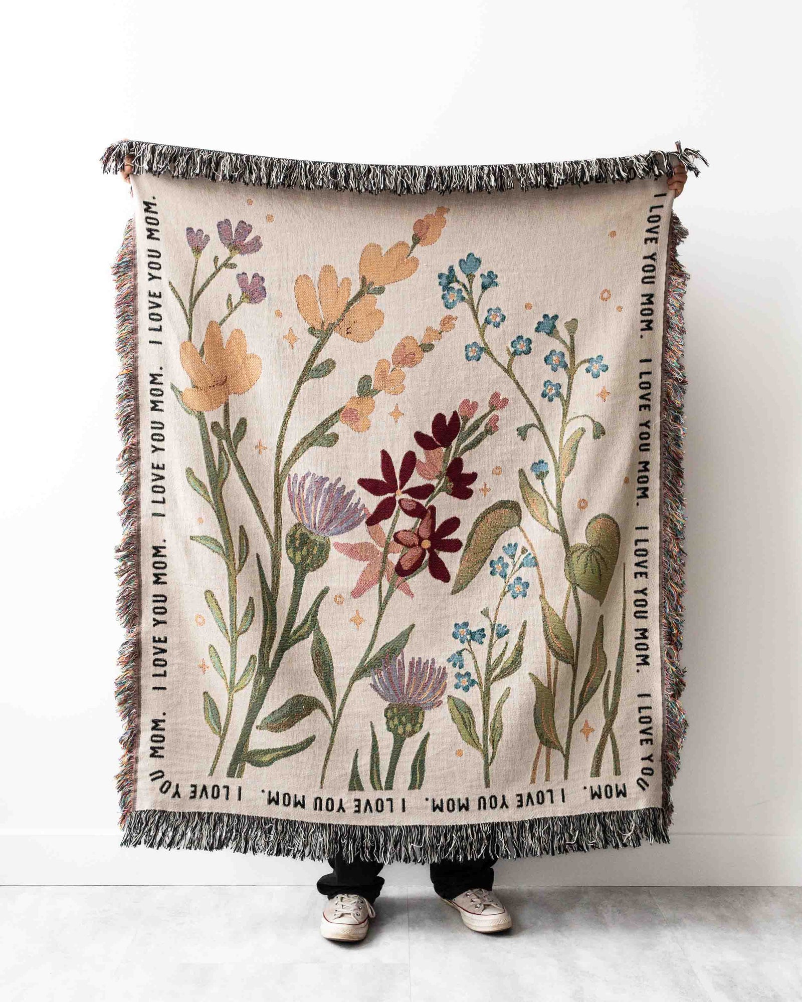 Floral Border Text Blanket