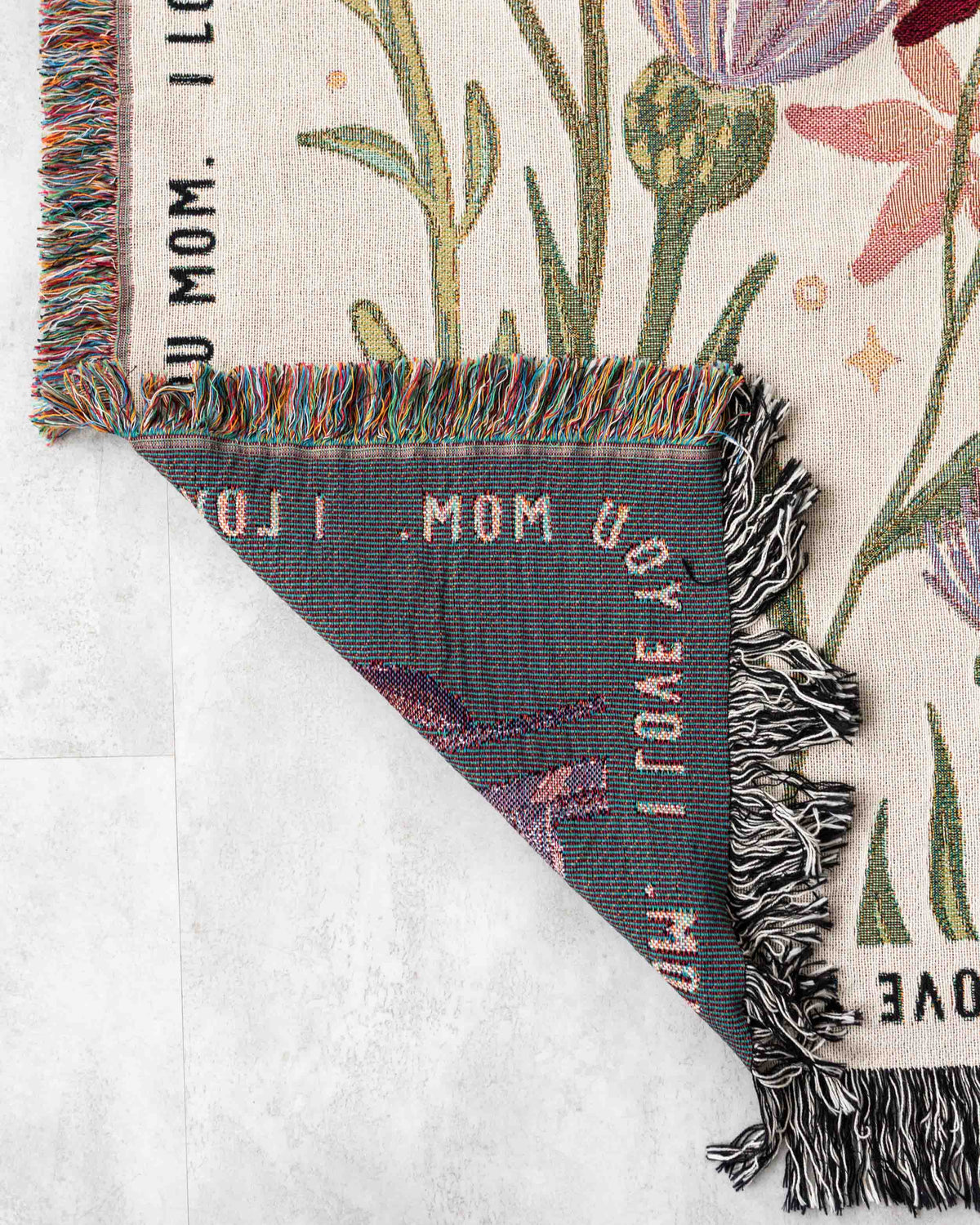 Floral Border Text Blanket