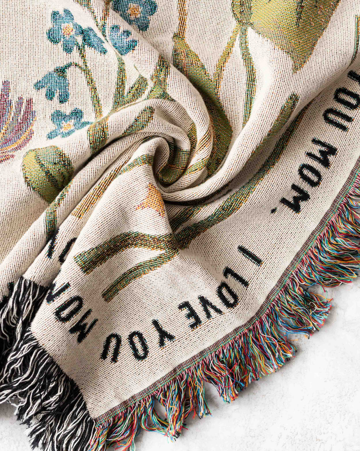 Floral Border Text Blanket