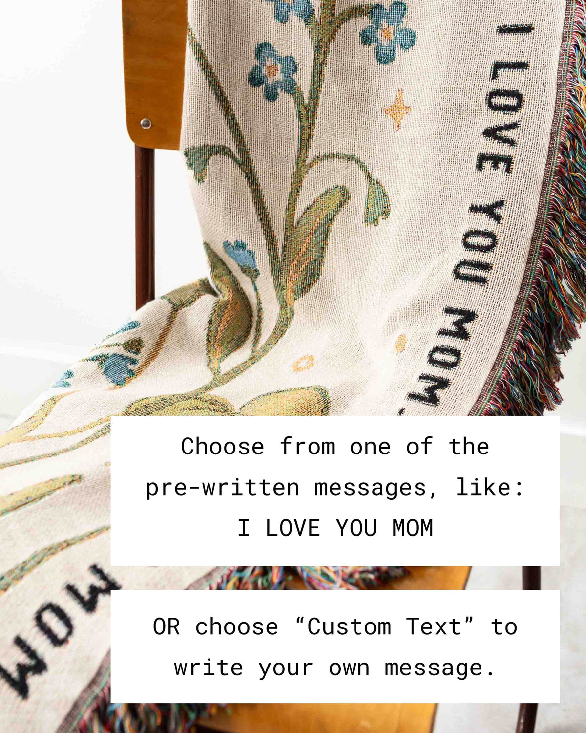 Floral Border Text Blanket