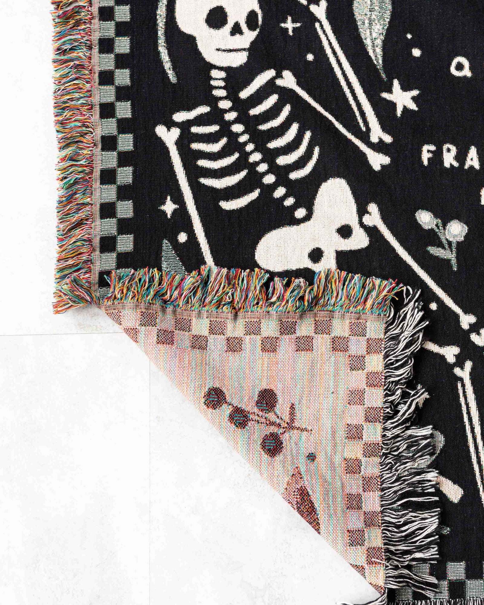 Til Death Skeletons Blanket (Black and White)