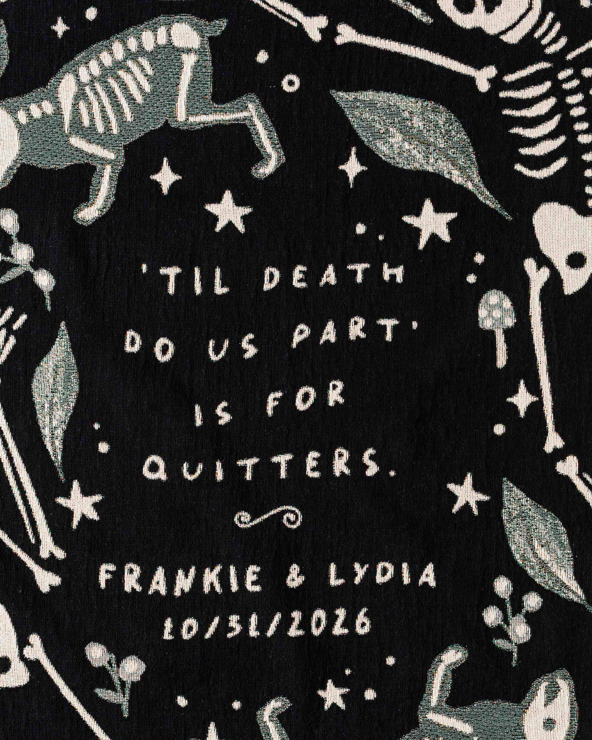 Til Death Skeletons Blanket (Black and White)