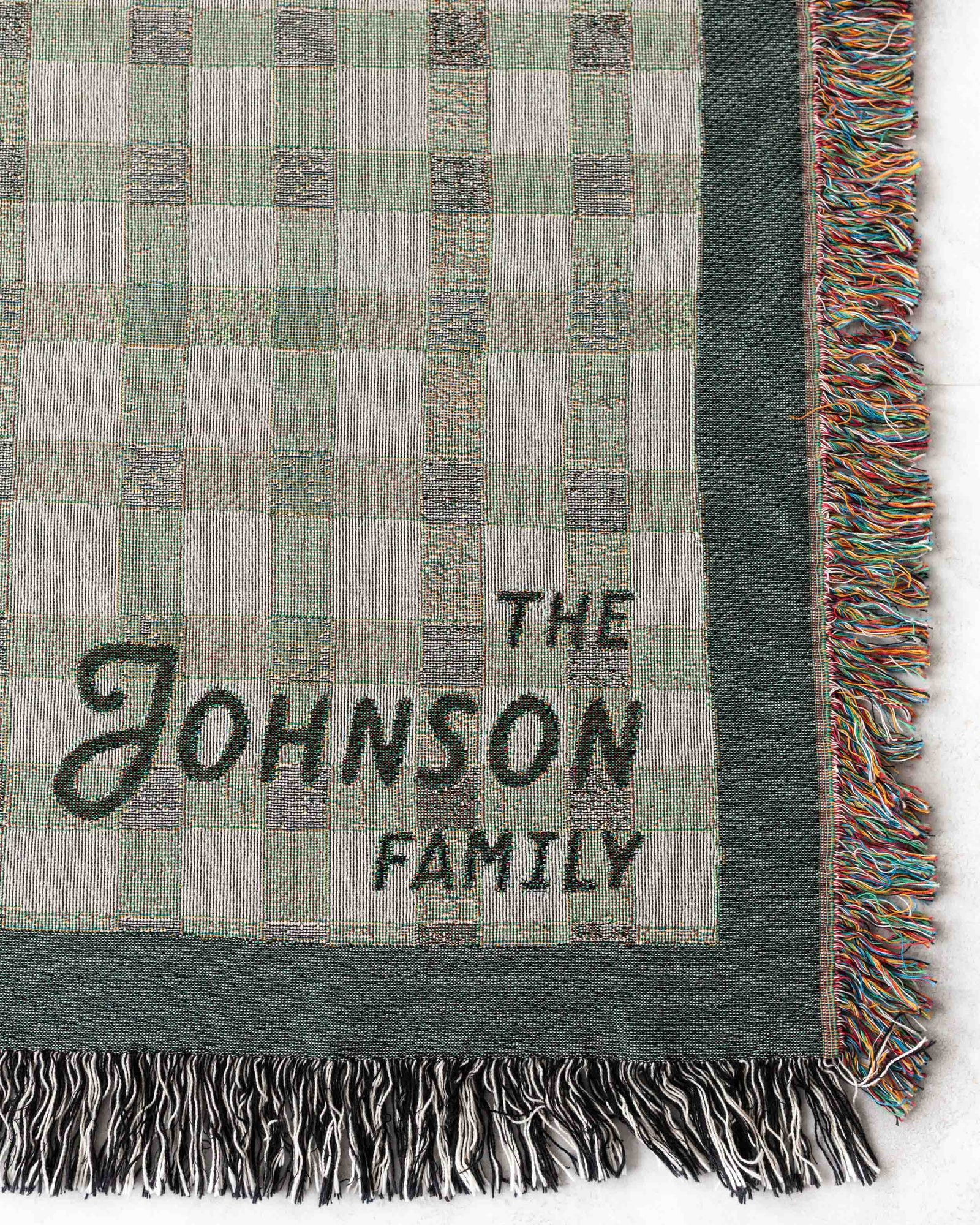 Plaid Family Name Blanket