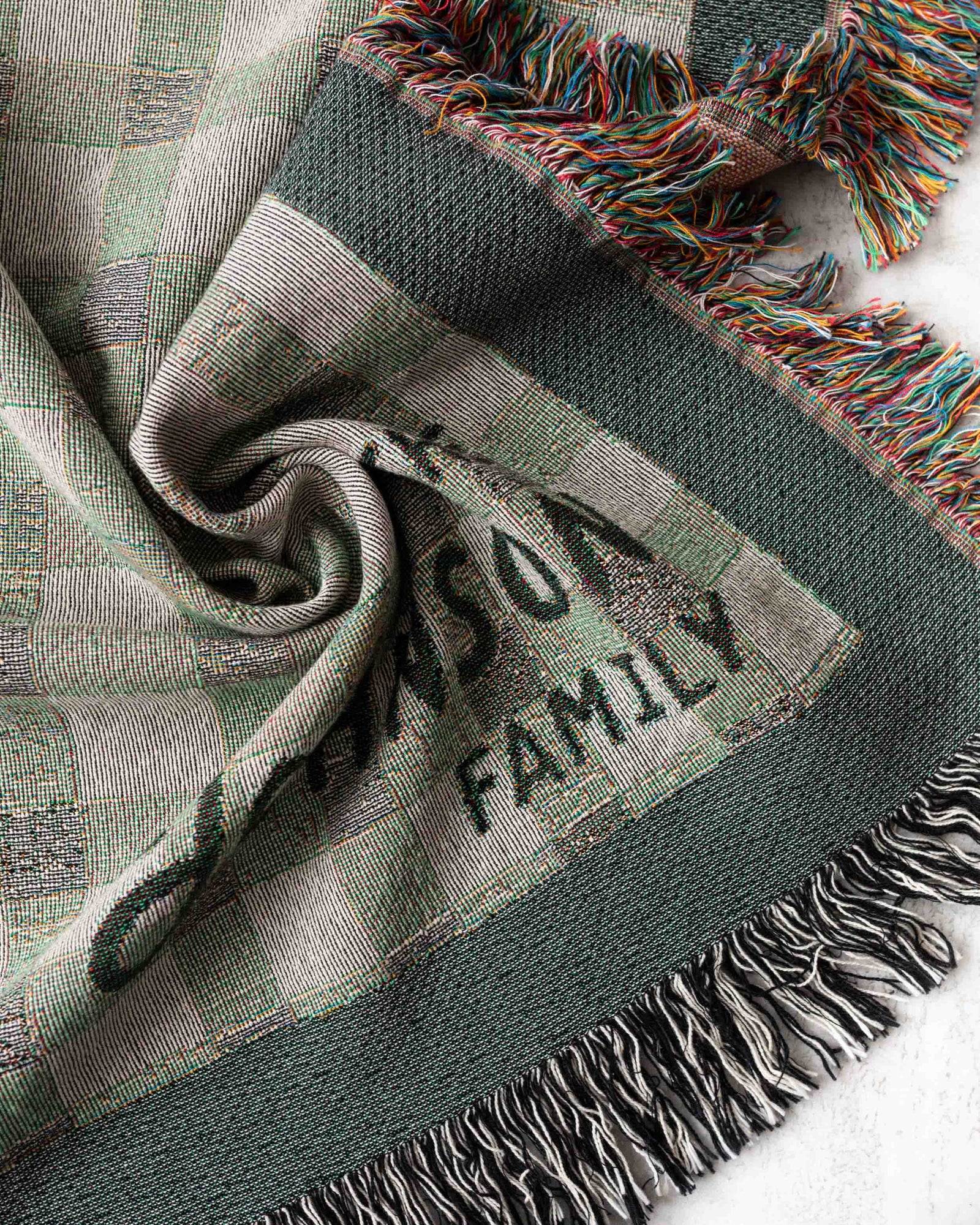 Plaid Family Name Blanket