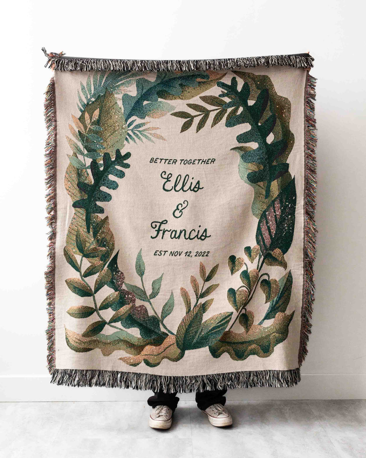 Couples Name Blanket (Greenery)