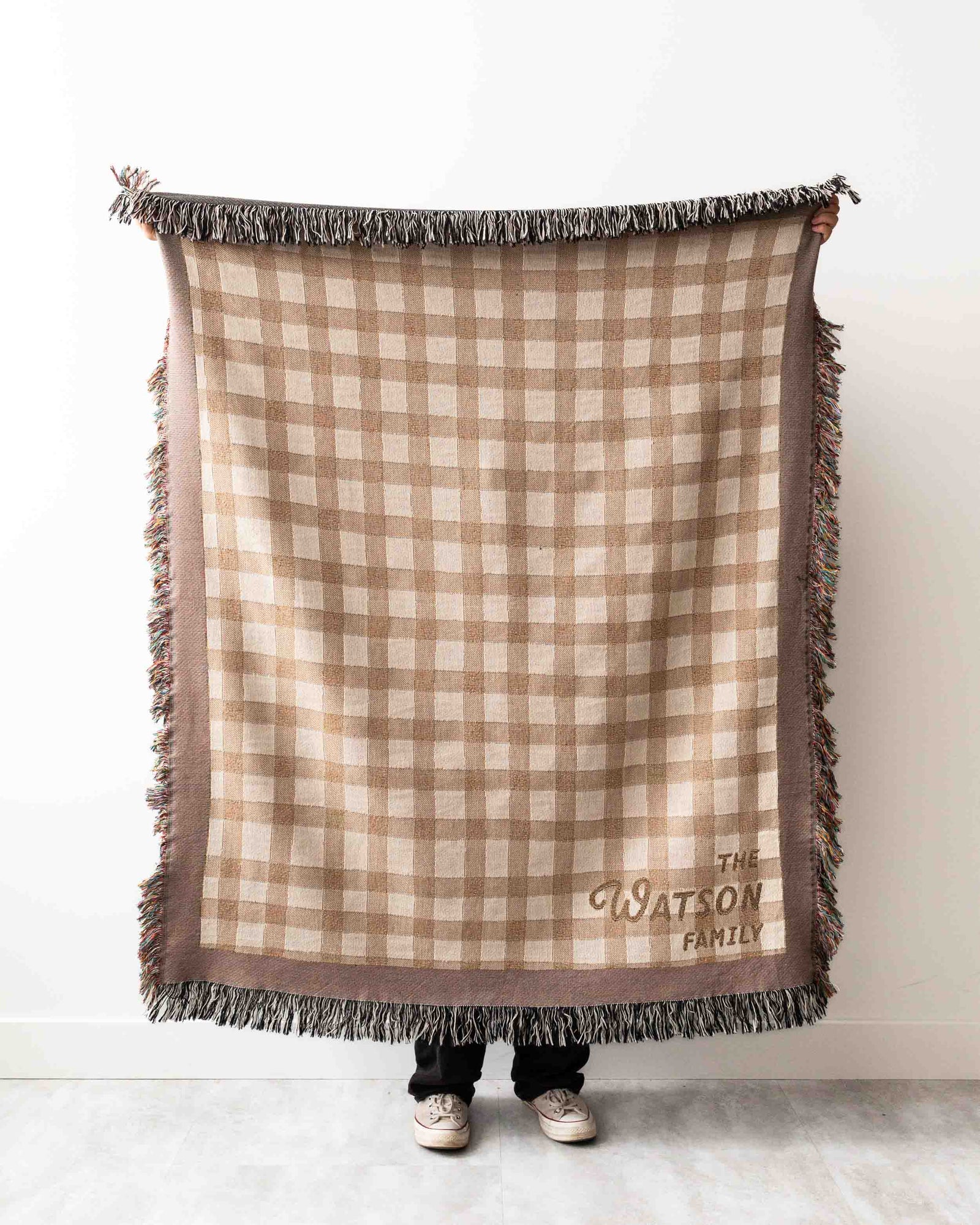 Plaid Family Name Blanket