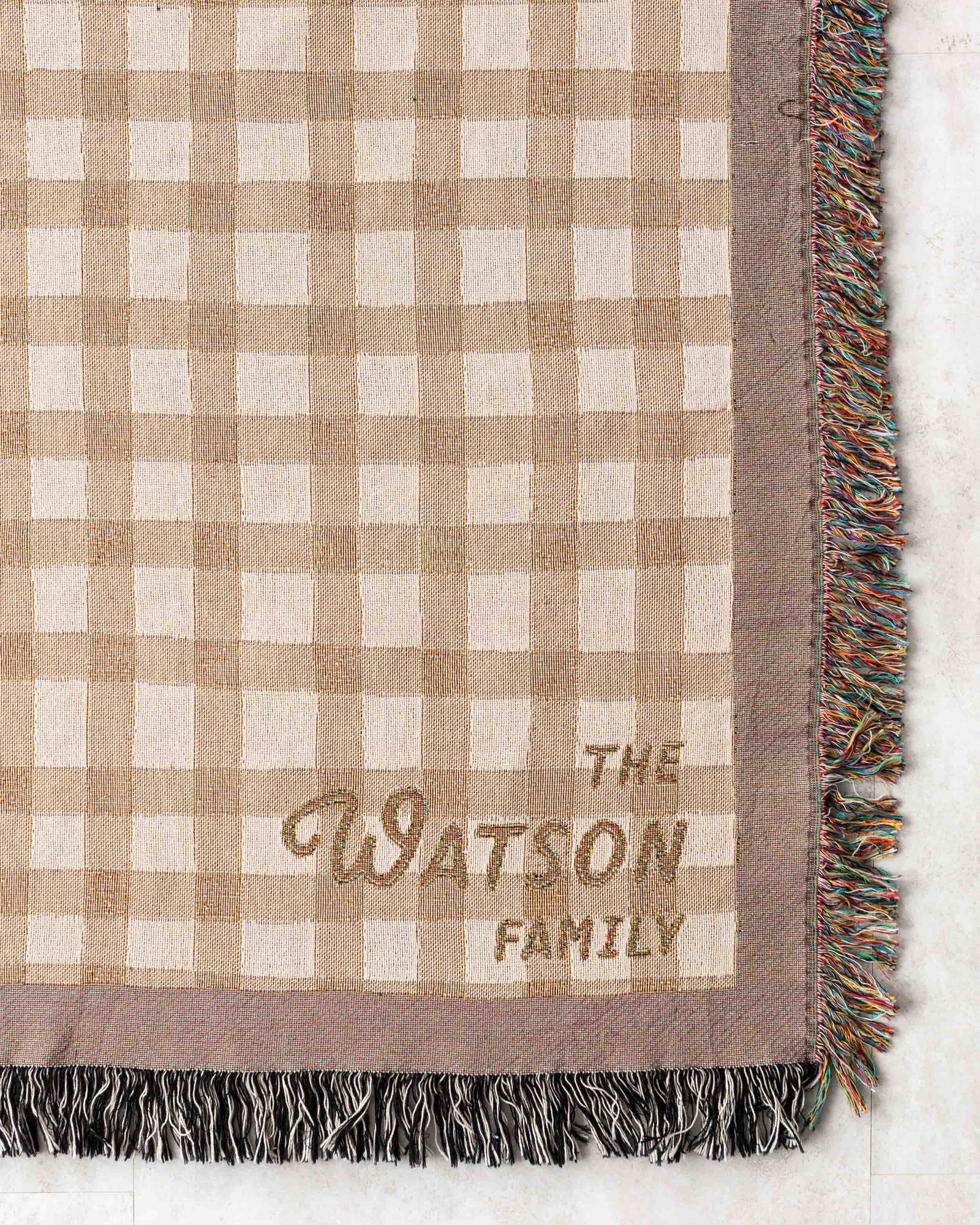 Plaid Family Name Blanket