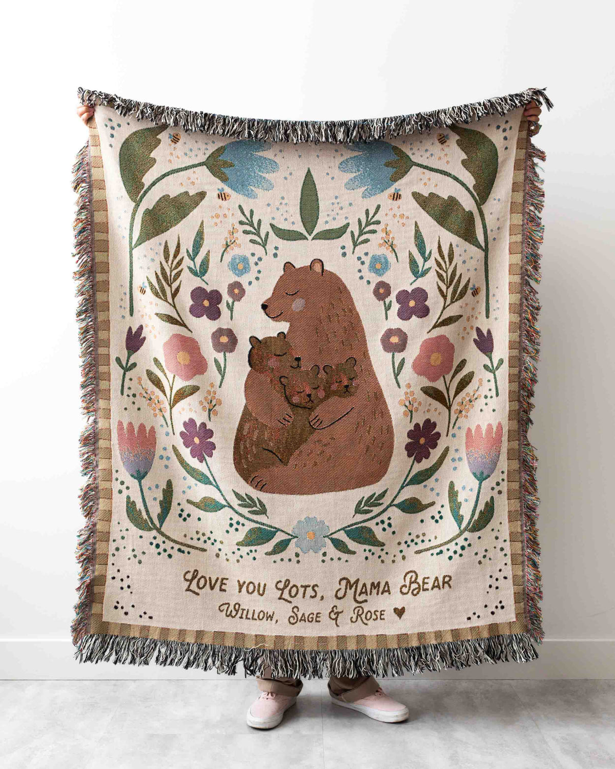 Mama Bear Blanket (White)