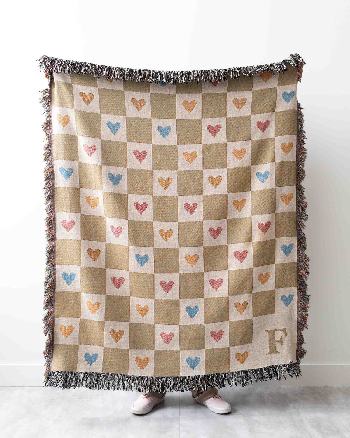 Initial &amp; Hearts Blanket