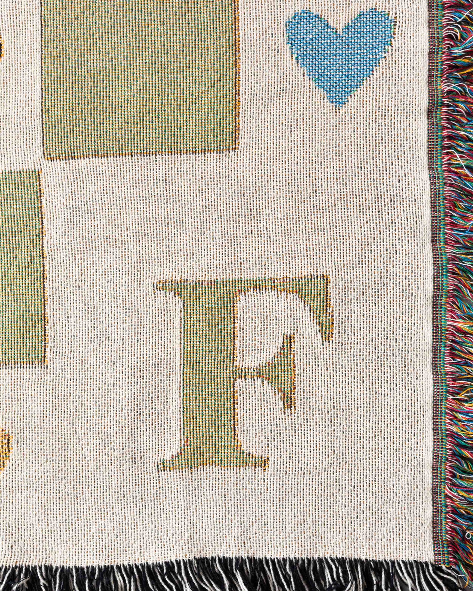 Initial & Hearts Blanket