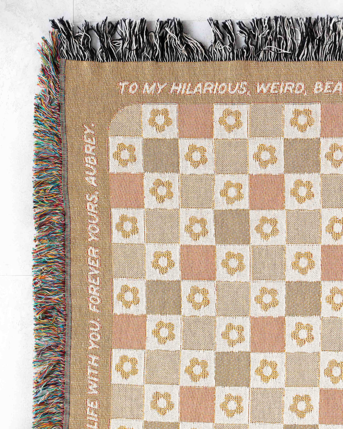 Checker Flower Message Blanket