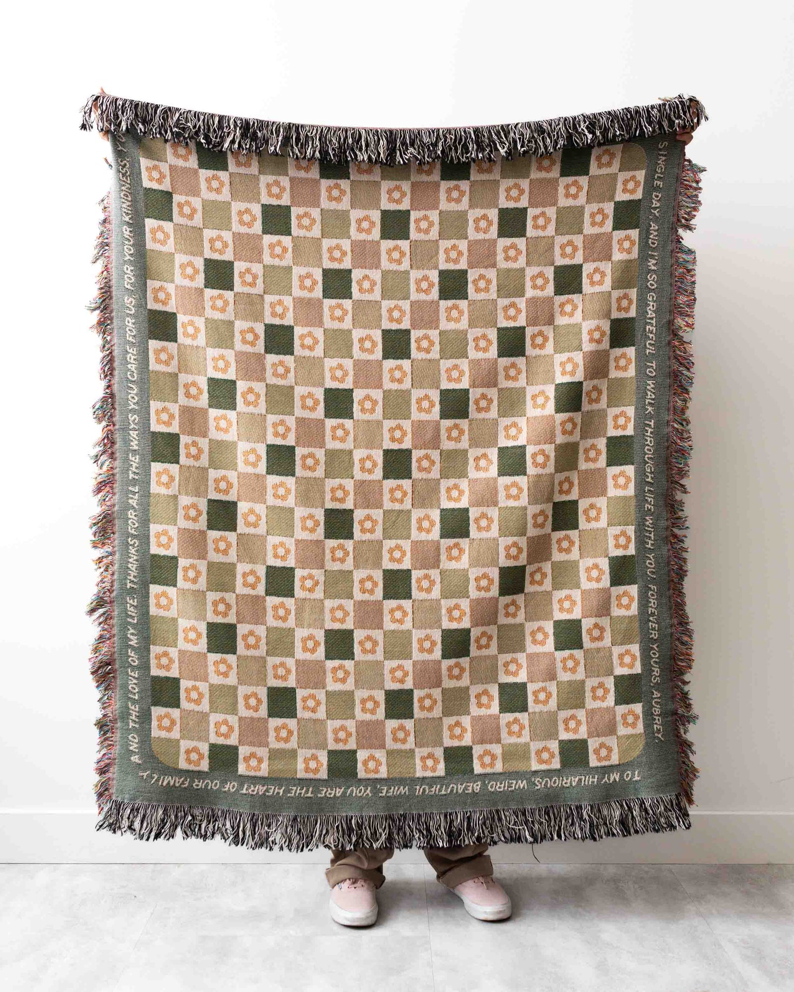 Checker Flower Message Blanket