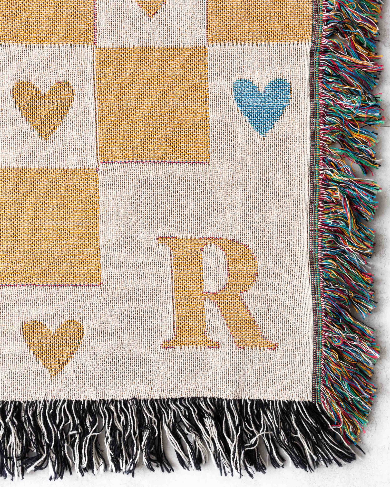 Initial & Hearts Blanket