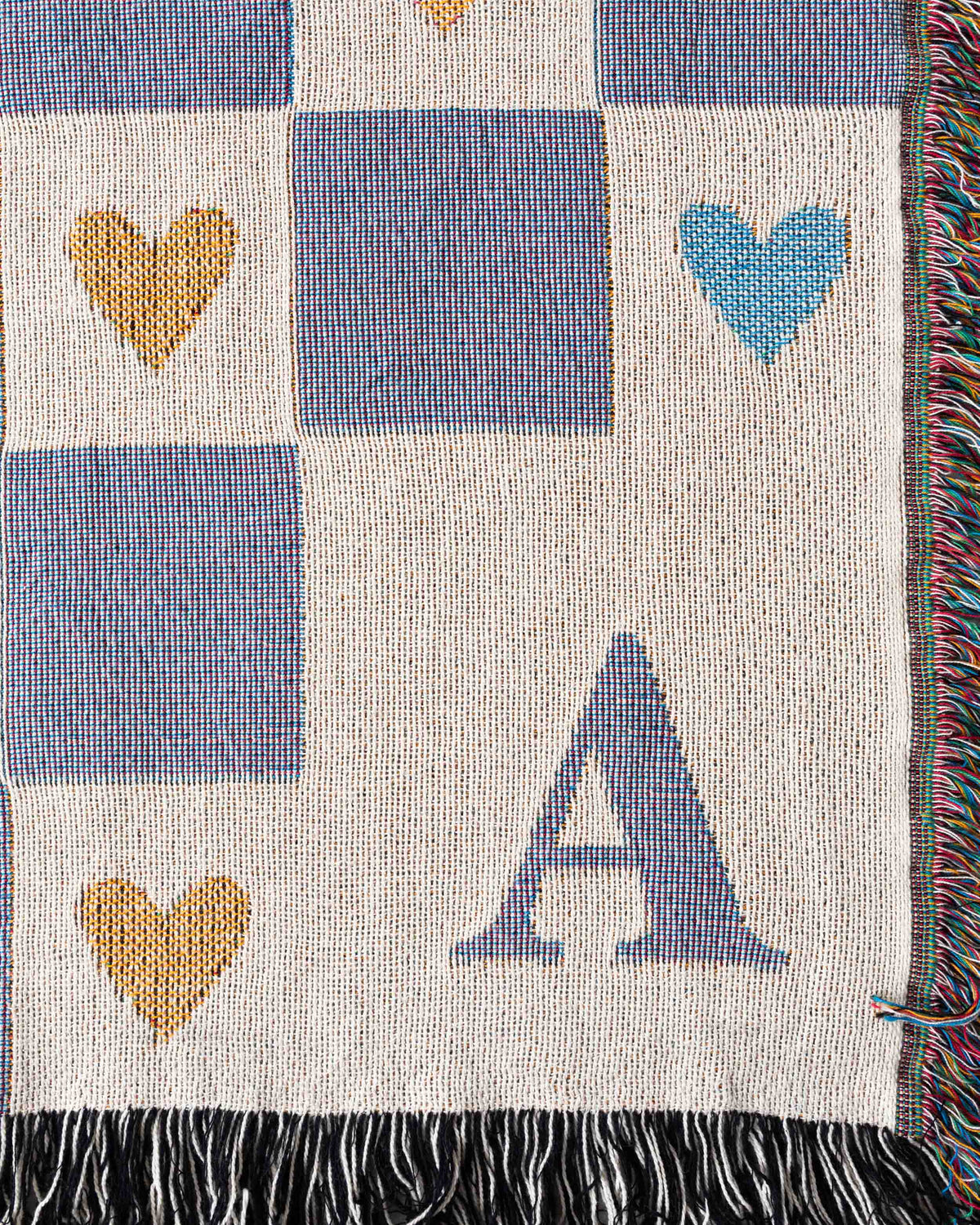 Initial &amp; Hearts Blanket