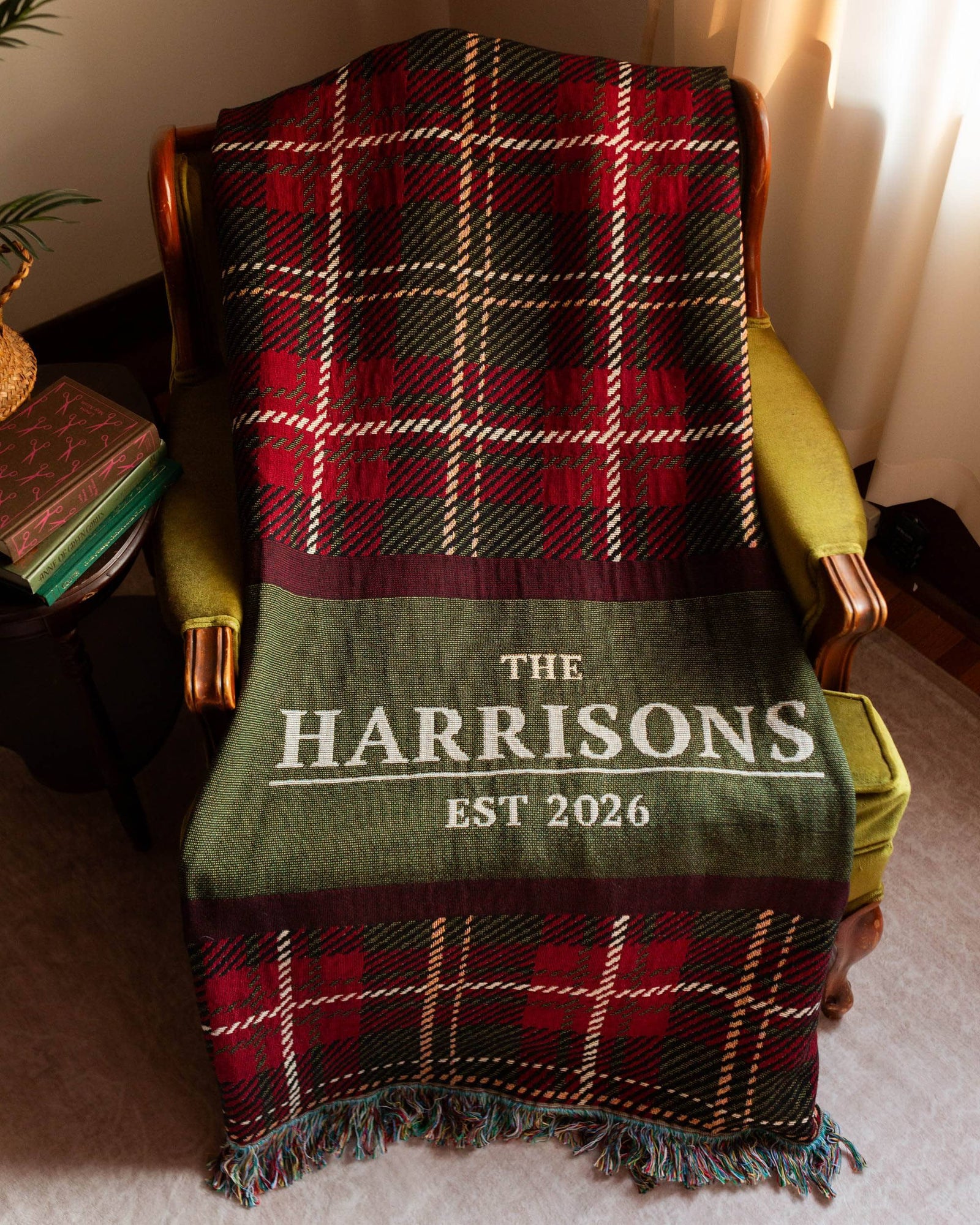 Christmas Plaid Name Blanket
