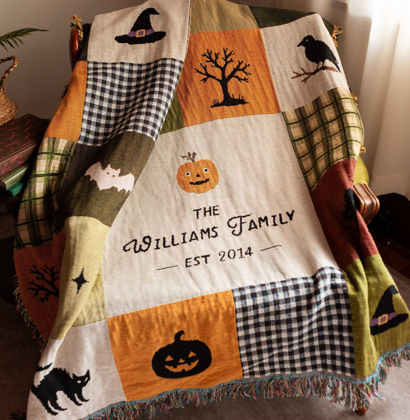 woven halloween blanket