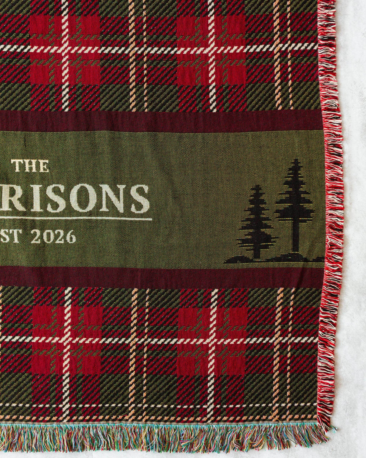 Christmas Plaid Name Blanket