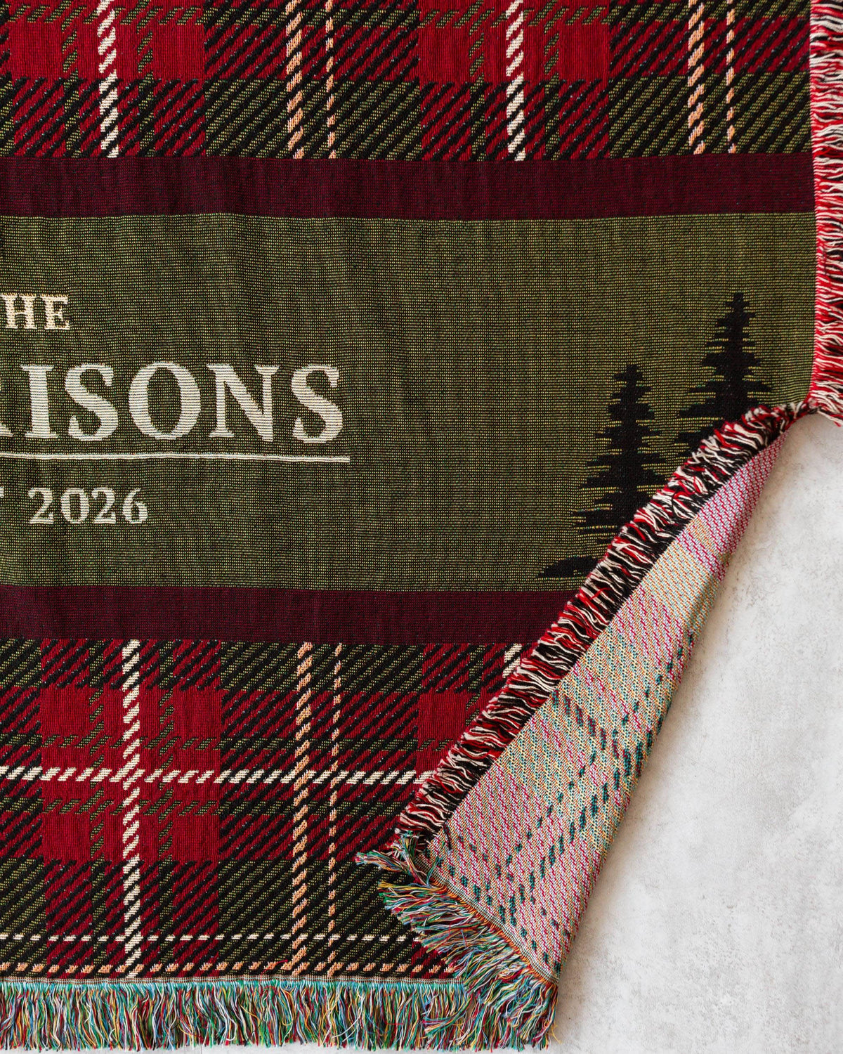 Christmas Plaid Name Blanket