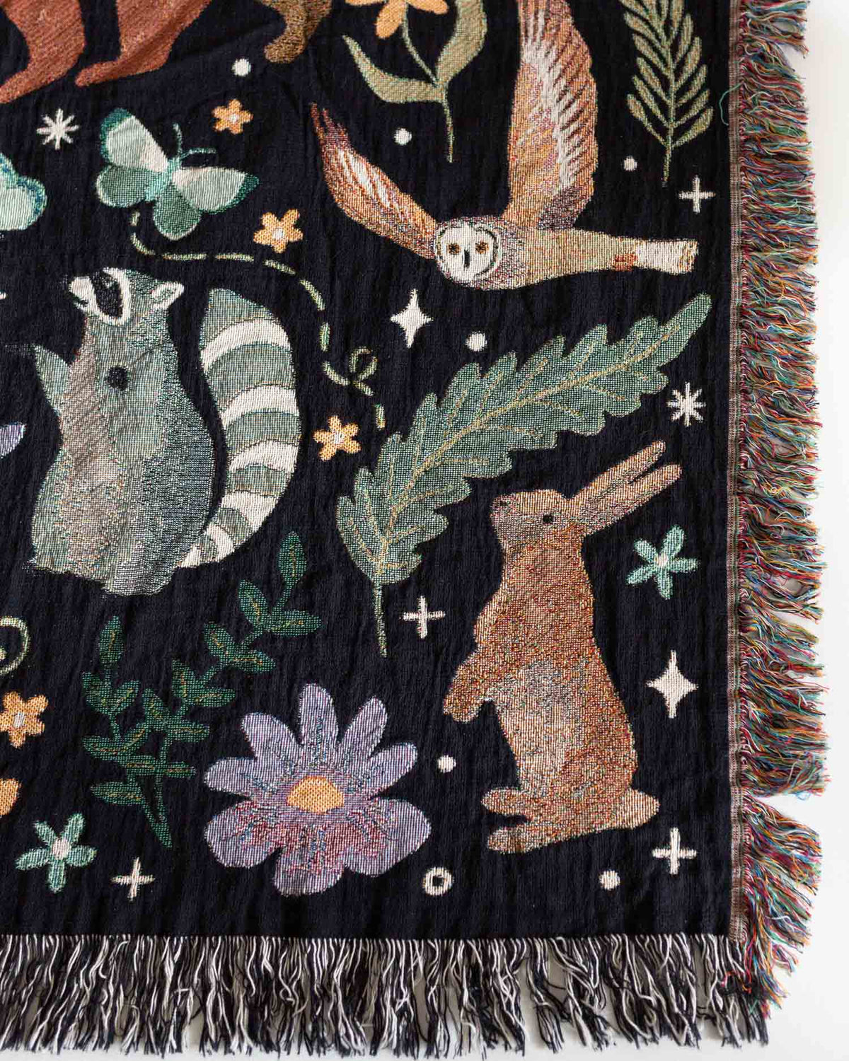 Woodland (Black) Throw Blanket