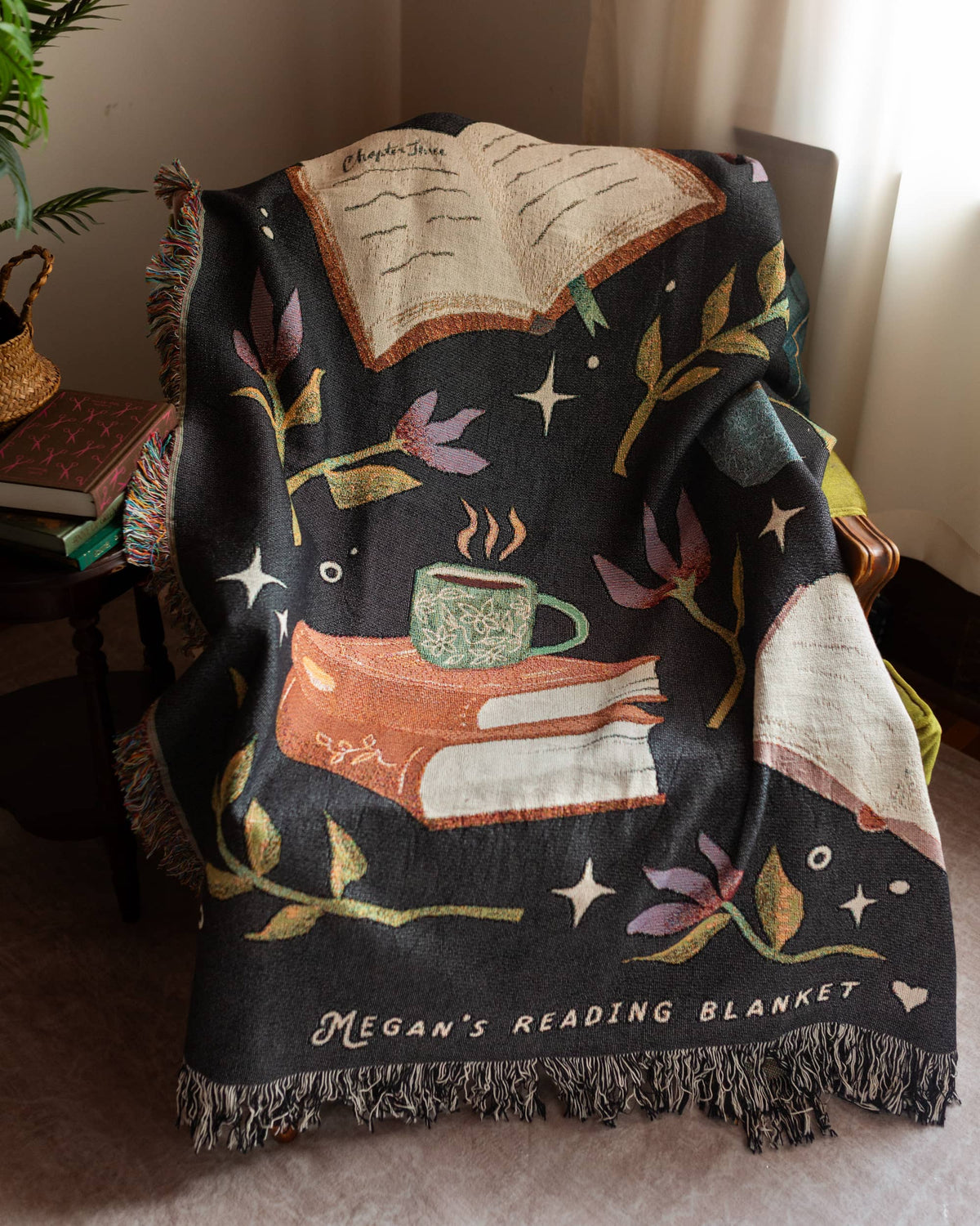 Books &amp; Blooms Reading Blanket