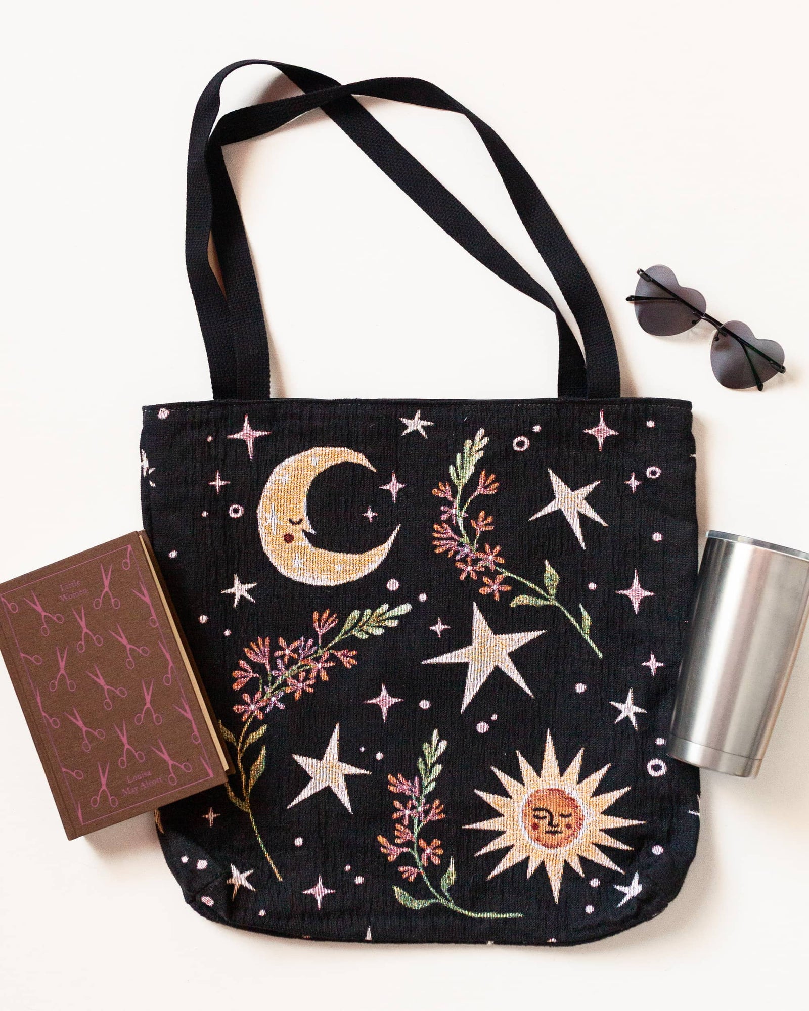 Sun & Moon Woven Tote Bag