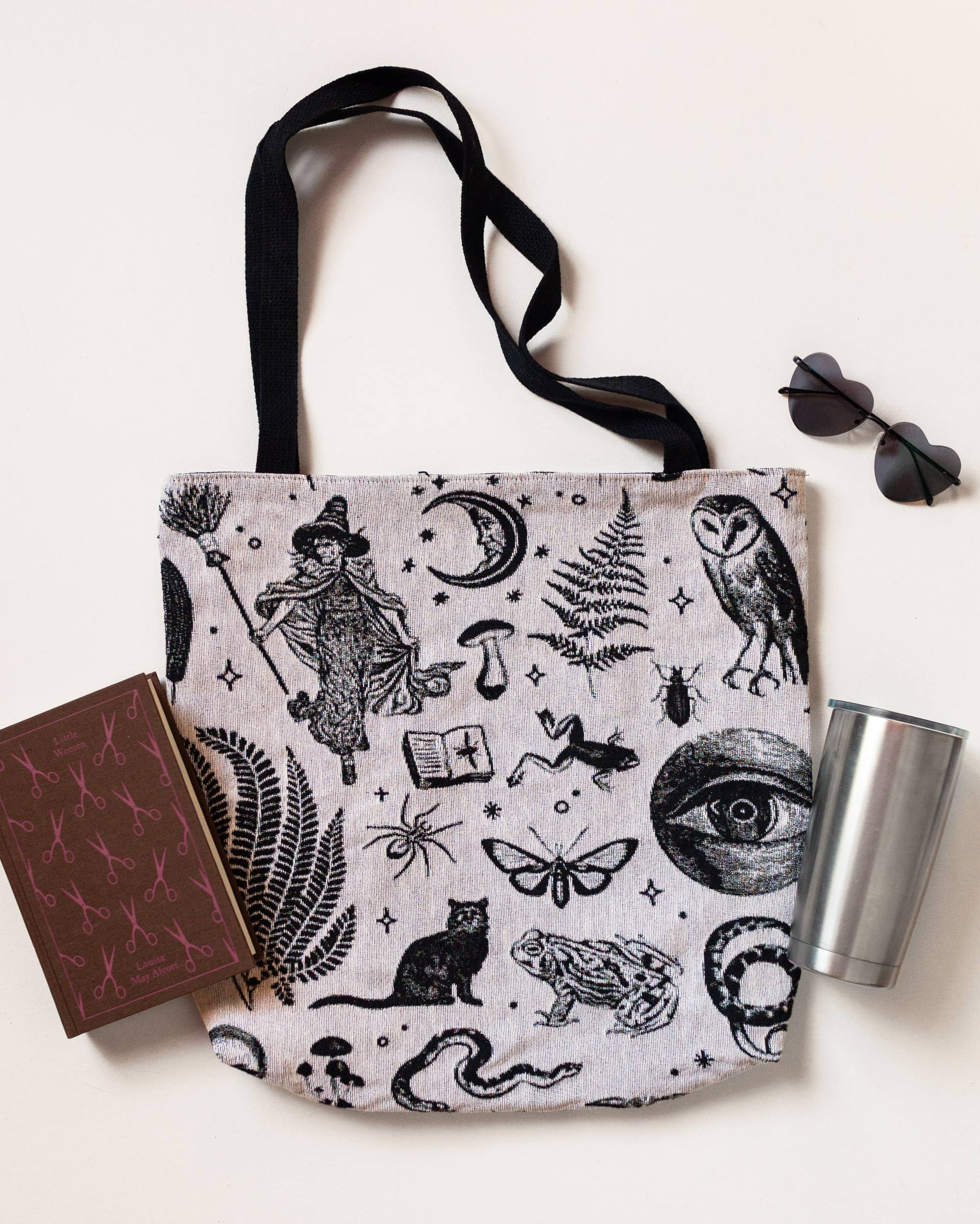Witchy Things Woven Tote Bag | Gothic Gift - Frankie Print Co