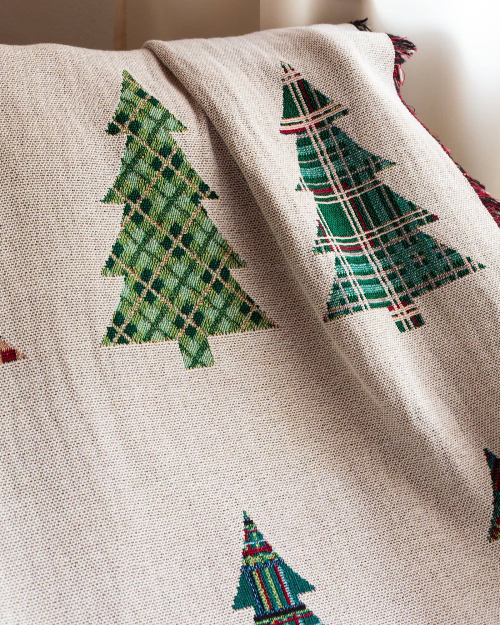 Personalized Plaid Christmas Tree Blanket