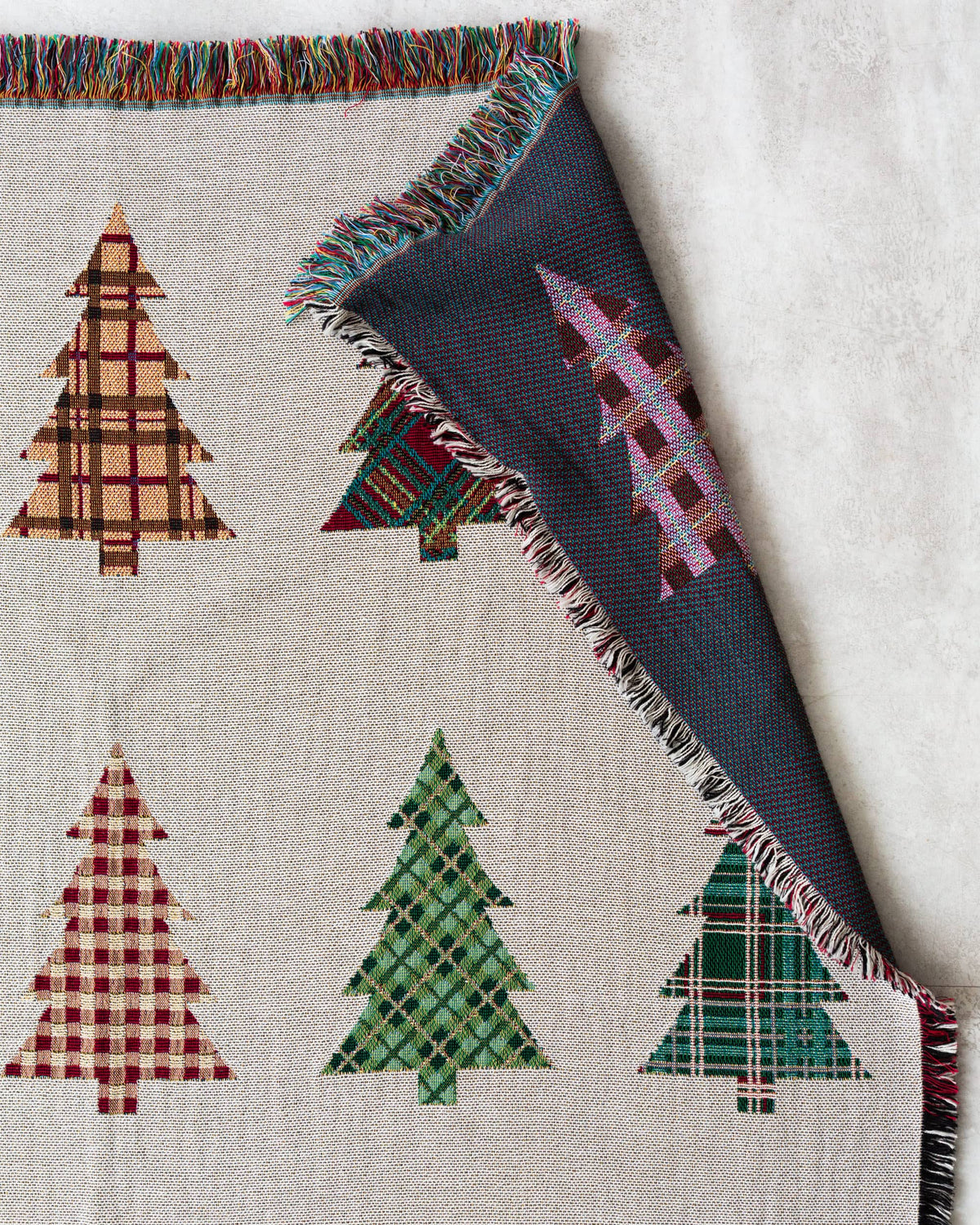 Personalized Plaid Christmas Tree Blanket