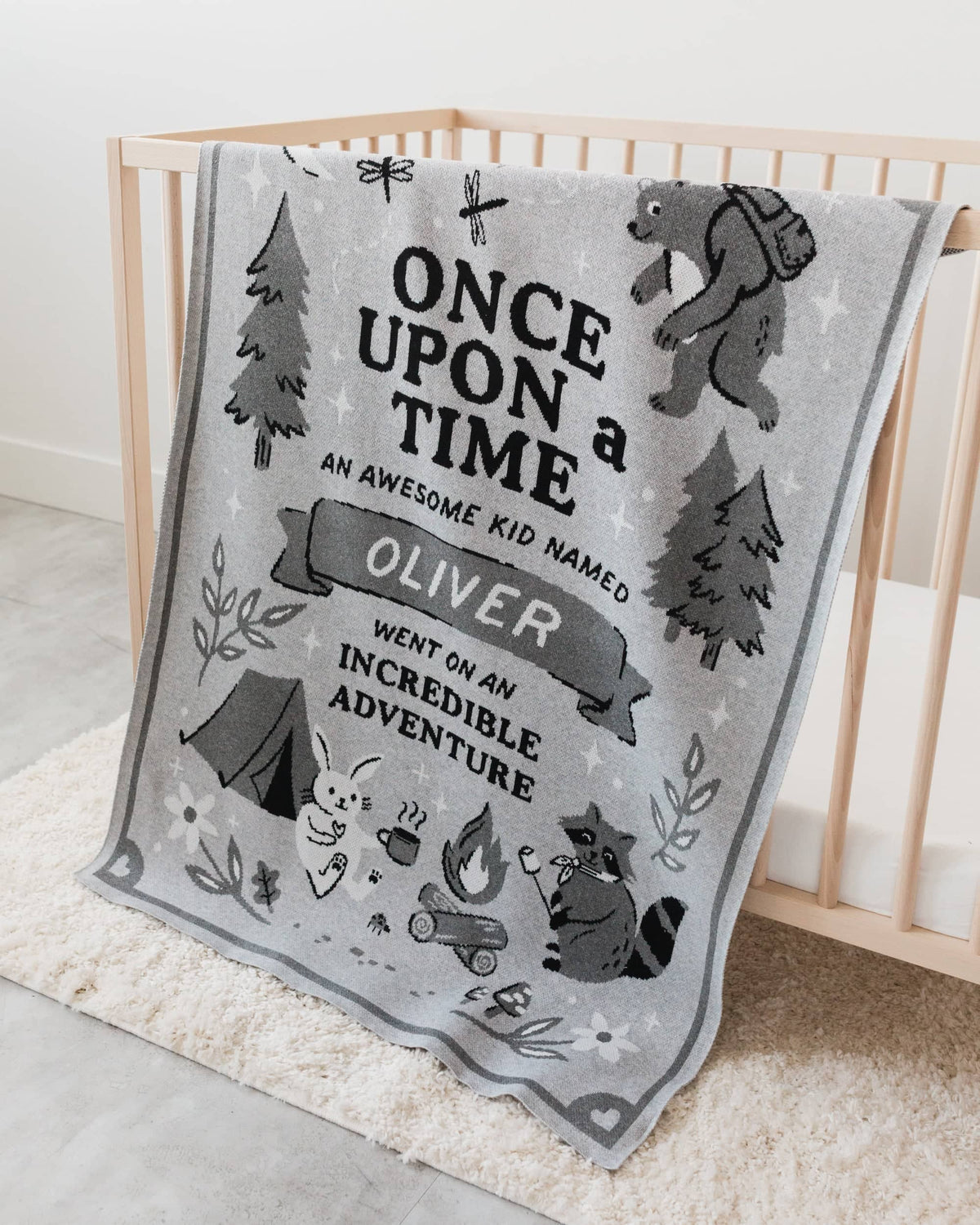 Storybook Camping Knit Blanket