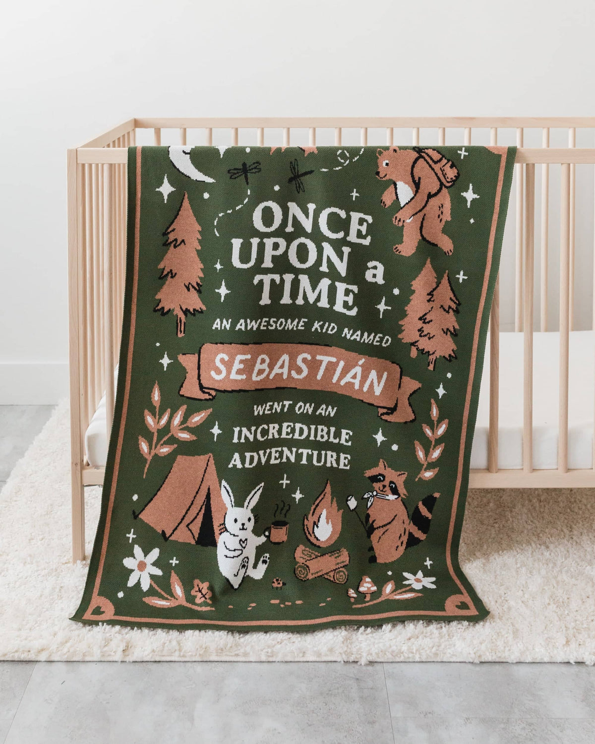 Storybook Camping Knit Blanket