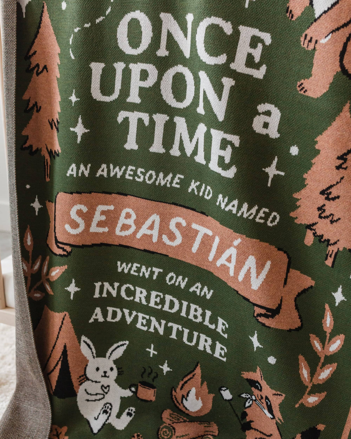 Storybook Camping Knit Blanket