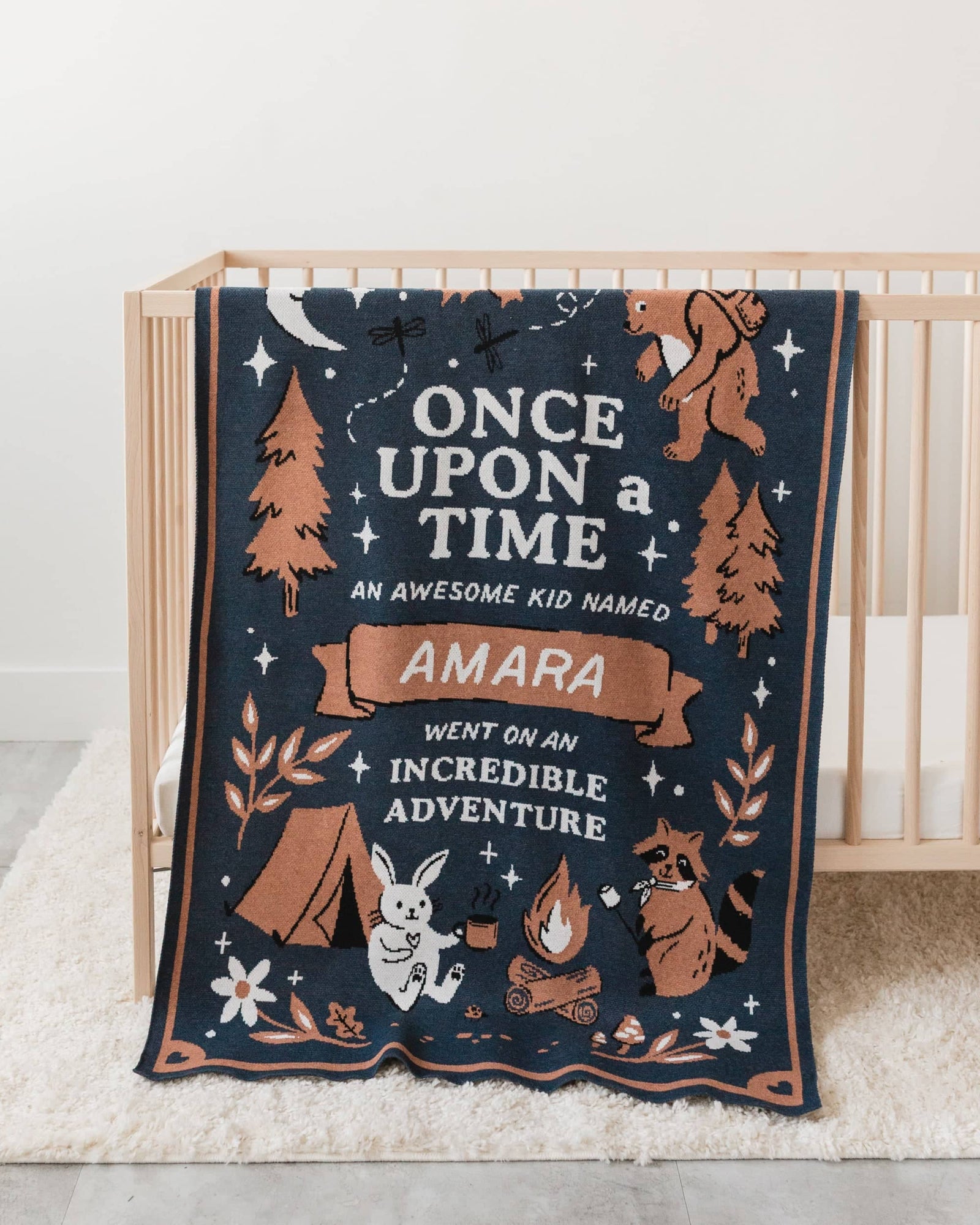 Storybook Camping Knit Blanket