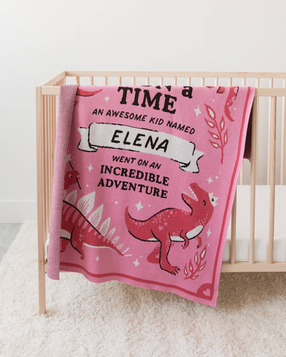 Storybook Dinosaur Knit Blanket