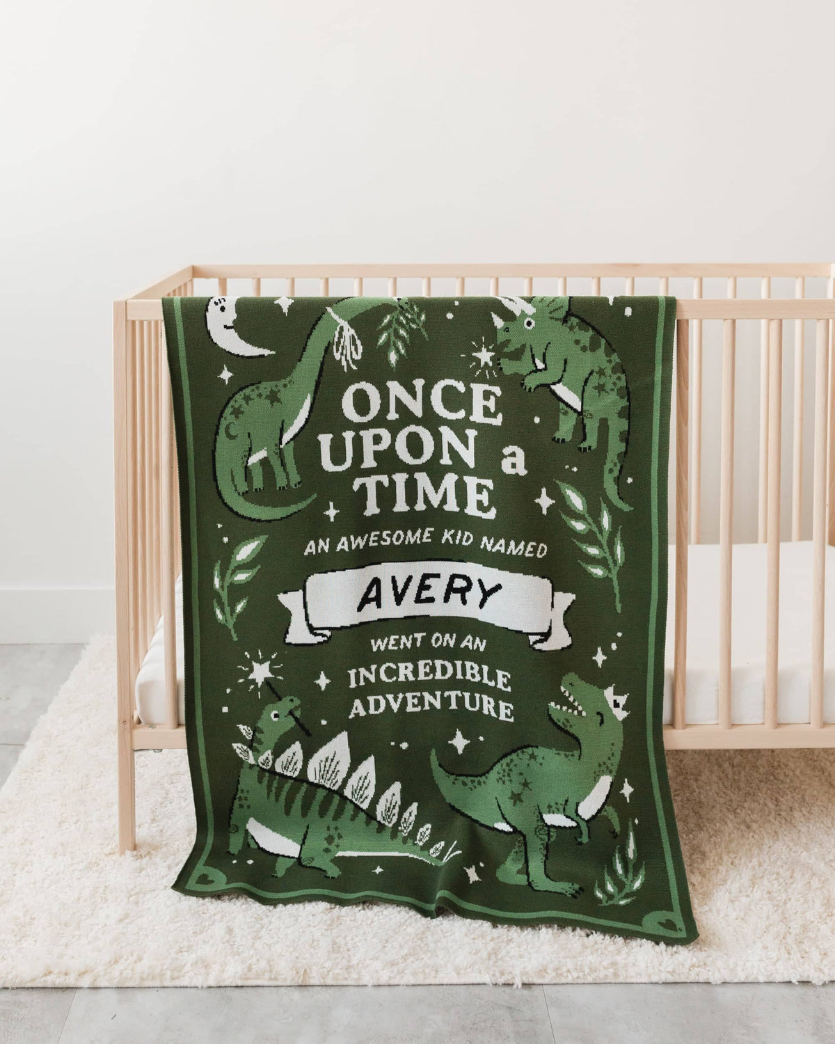Storybook Dinosaur Knit Blanket