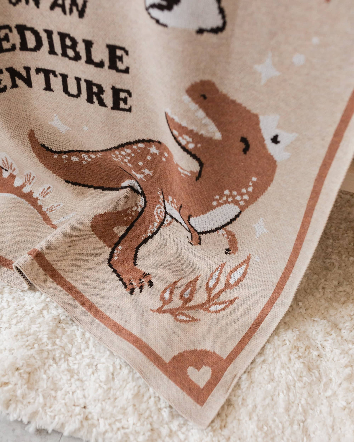 Storybook Dinosaur Knit Blanket