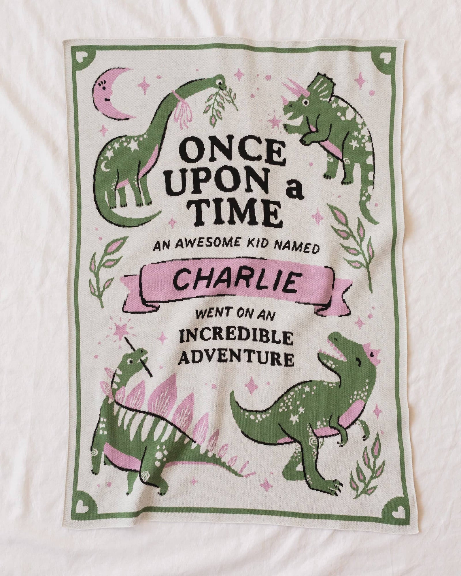 Storybook Dinosaur Knit Blanket