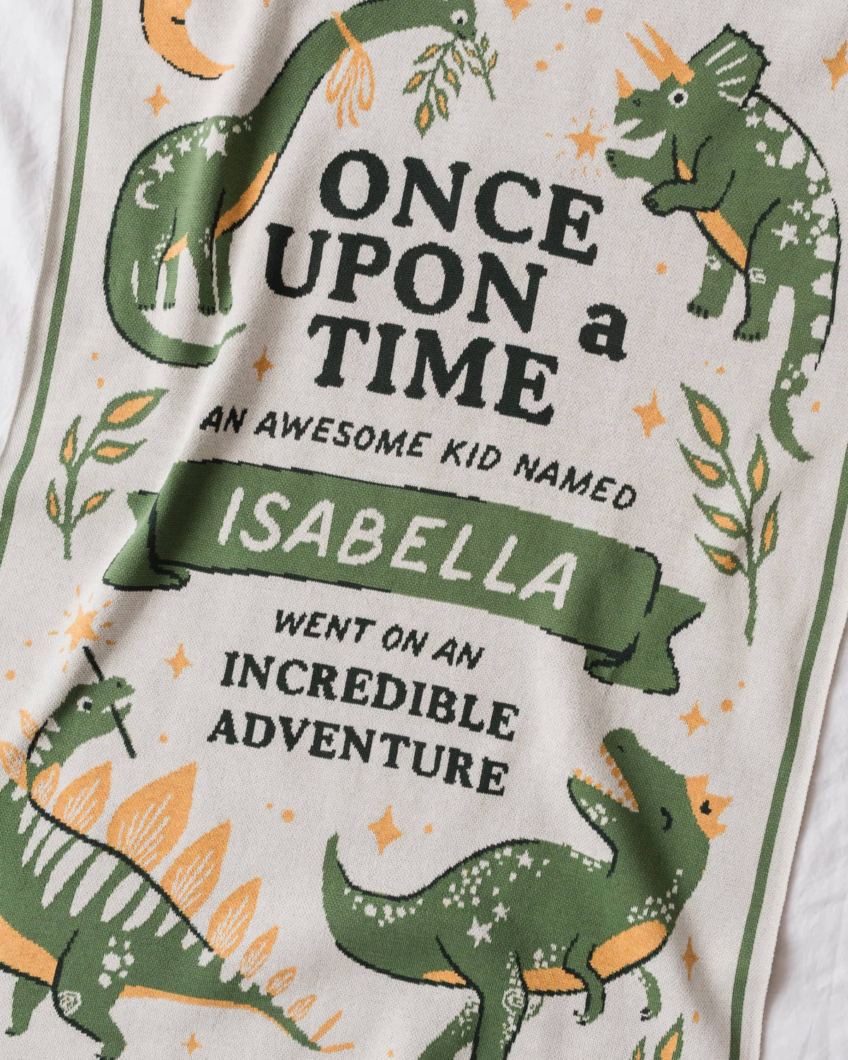 Storybook Dinosaur Knit Blanket